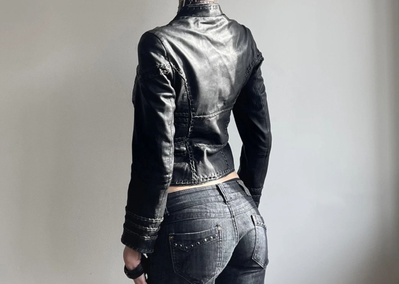 Other Kate moss & topshop black biker jacket genuine leather Size XS / US 0-2 / IT 36-38 - 9 Thumbnail