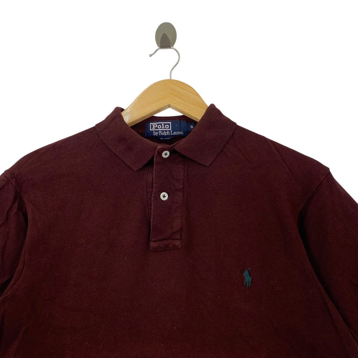 Vintage 90’ POLO RALPH LAUREN Small Pony Maroon Tee Shirt