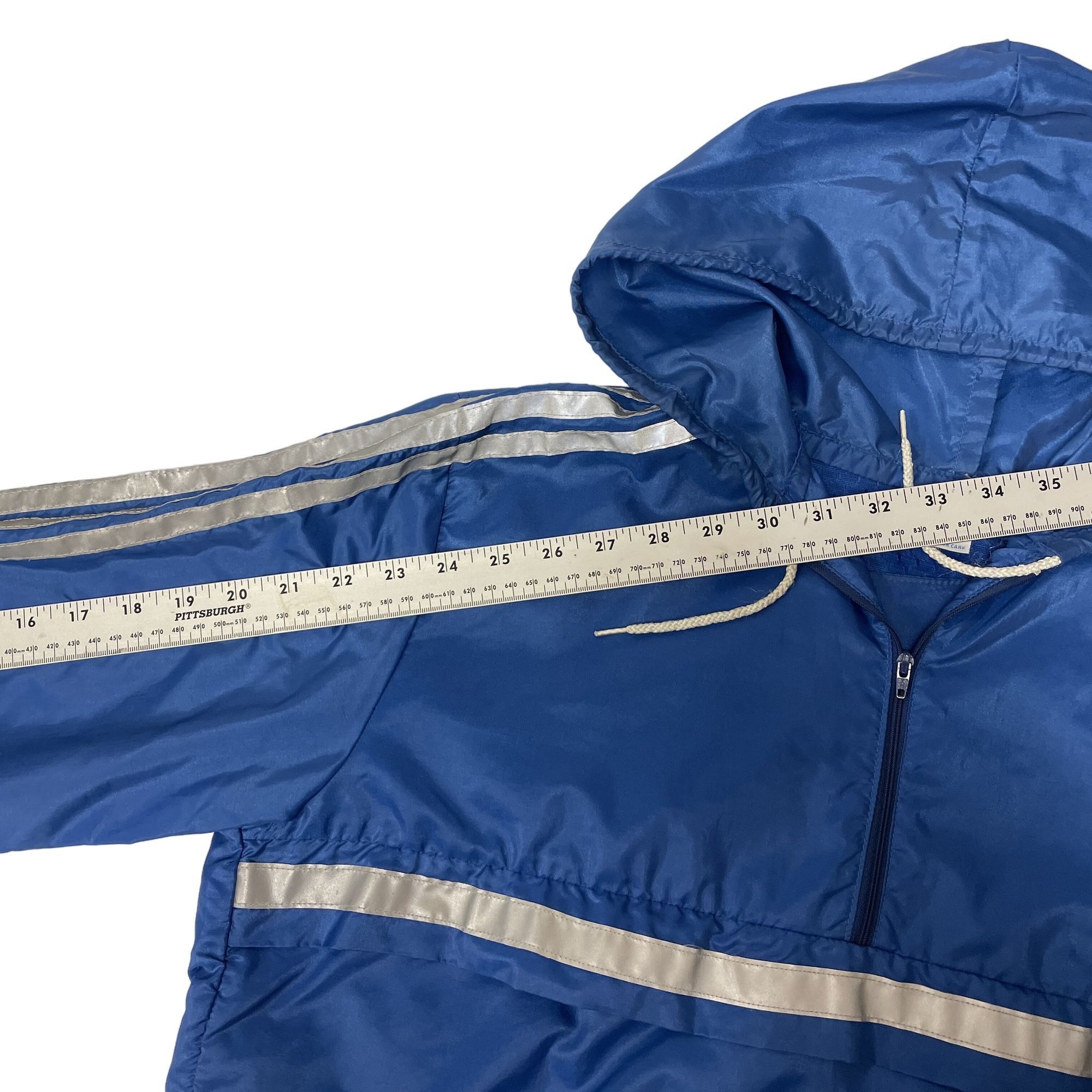 Adidas Vtg Adidas SHINY Antron Nylon Silver TREFOIL 3 Stripe Jacket Size US S / EU 44-46 / 1 - 9 Thumbnail