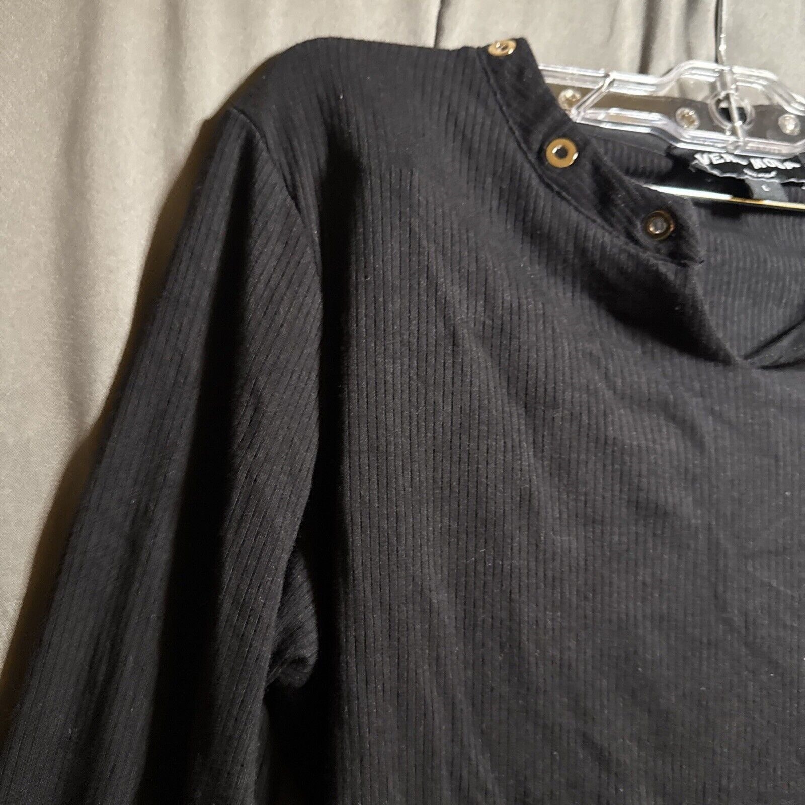 Other Vero Moda Minder Rib Jersey Women Size Large Black 3/4 Sleev Size L / US 10 / IT 46 - 15 Thumbnail