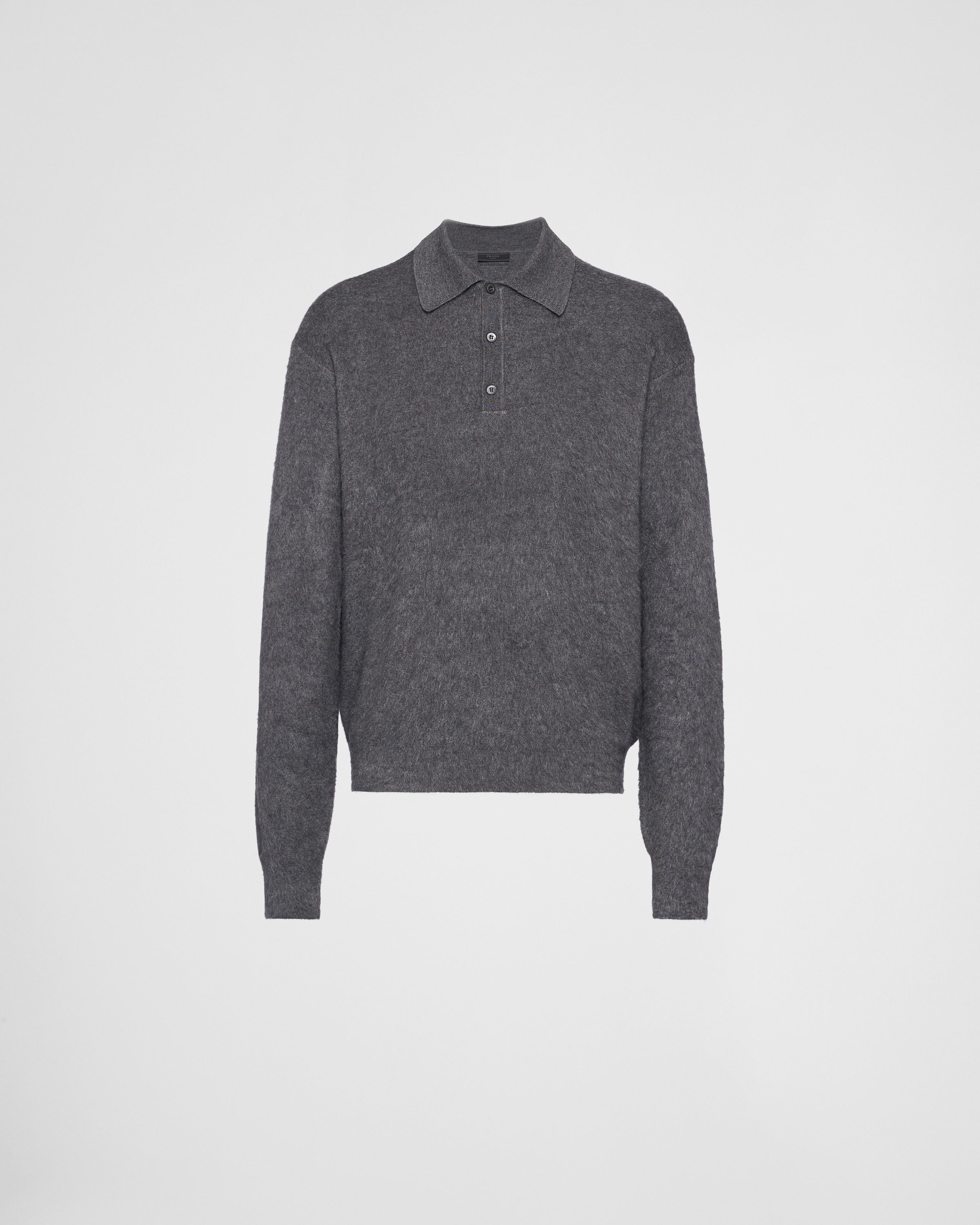 Prada o1bcso1str1025 Cashmere Polo Sweater in Grey Size US L / EU 52-54 / 3 - 1 Thumbnail
