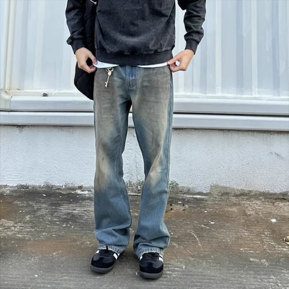 Distressed Mud Dyed Dirty Baggy Jeans