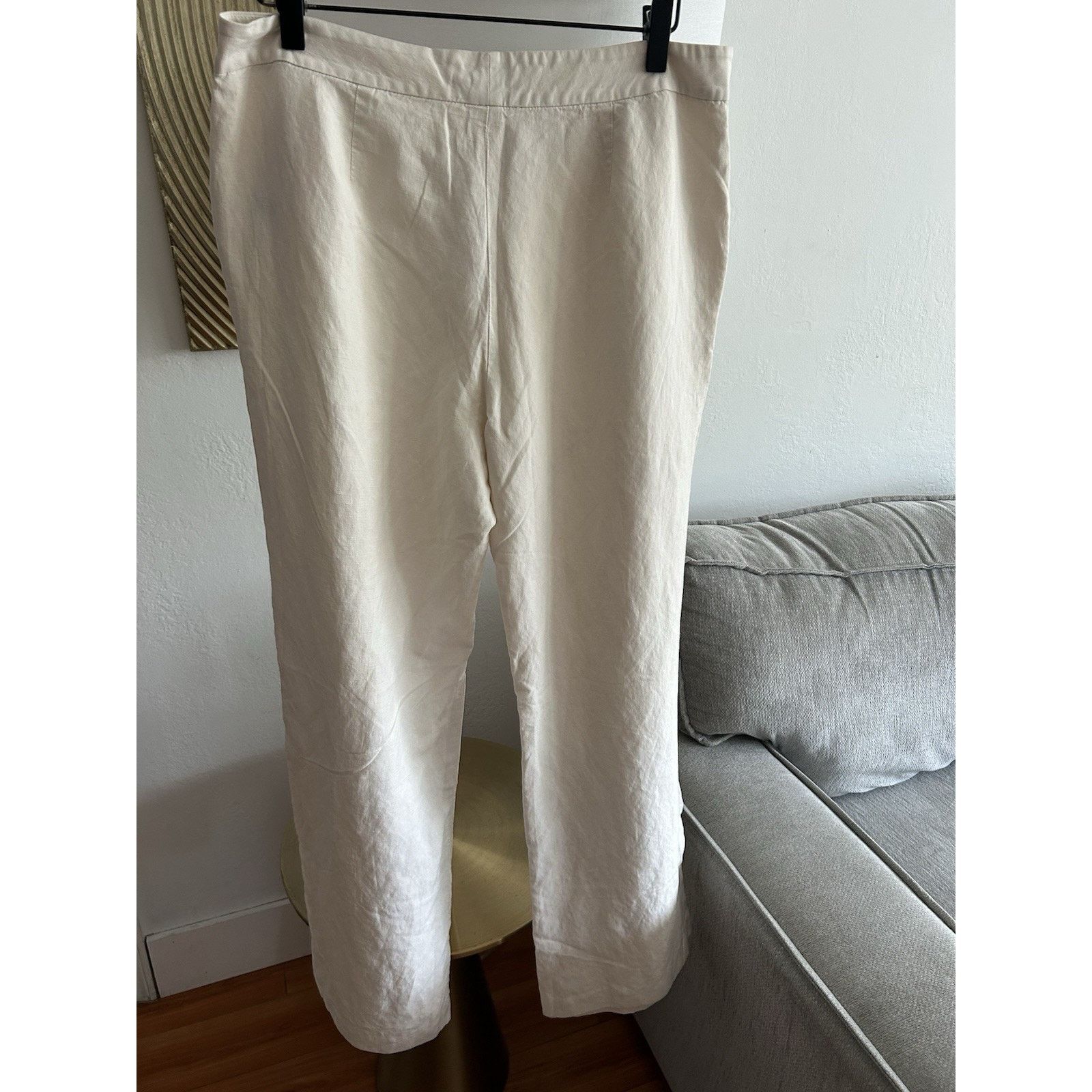 Lauren Ralph Lauren Ralph Lauren Cream Silk Linen Dress Pants Minimalist 12 Size 34" / US 12 / IT 48 - 2 Thumbnail