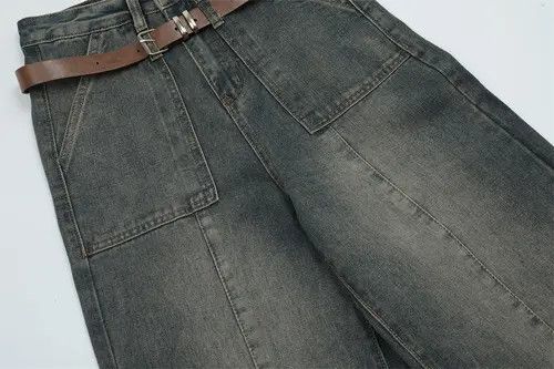 VIBE American retro distressed washed wide-leg jeans Size US 32 / EU 48 - 5 Thumbnail