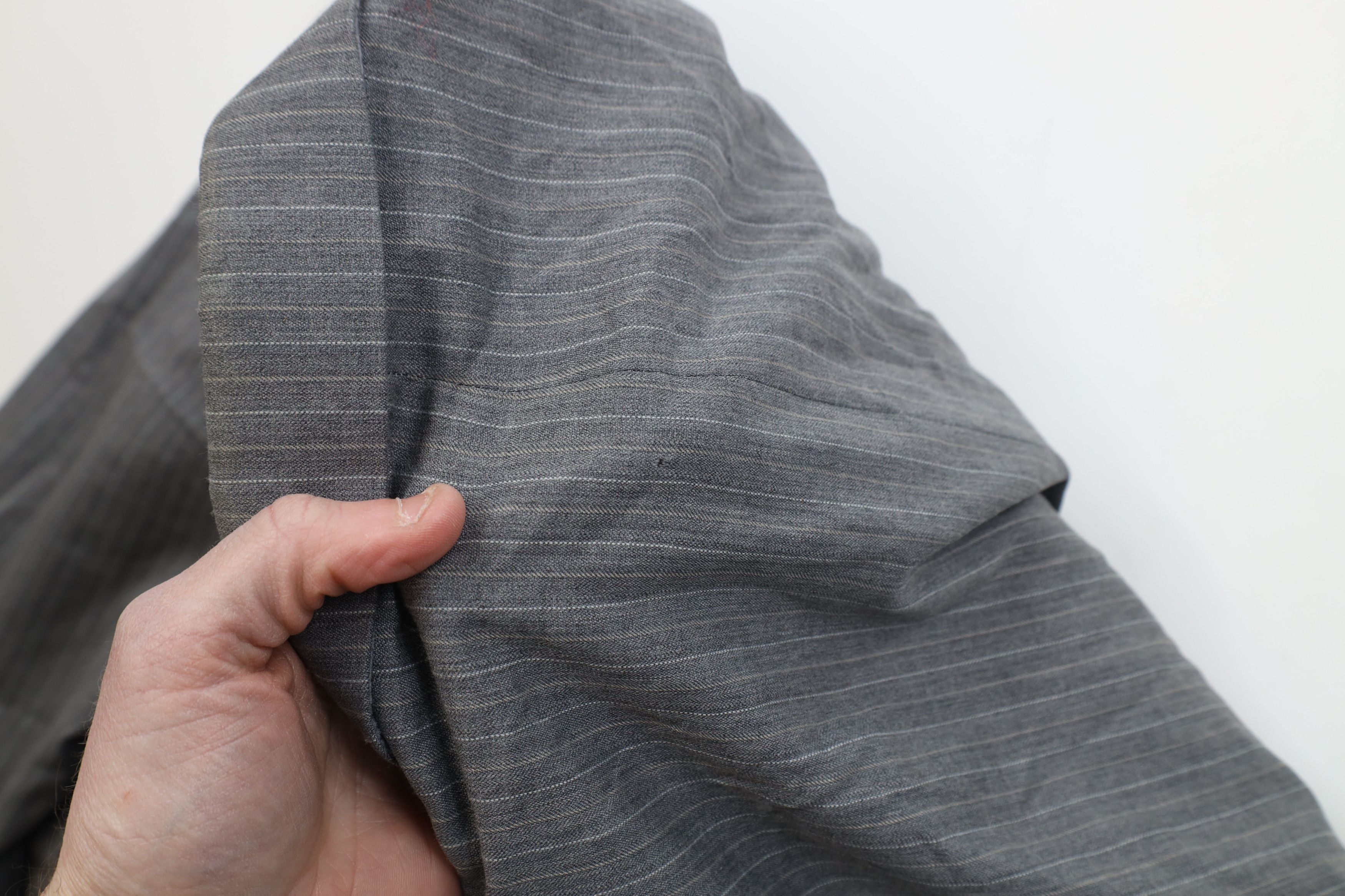 Vintage Vintage 90s Streetwear 3 Piece Wool Pinstriped Suit Size 44L - 6 Thumbnail