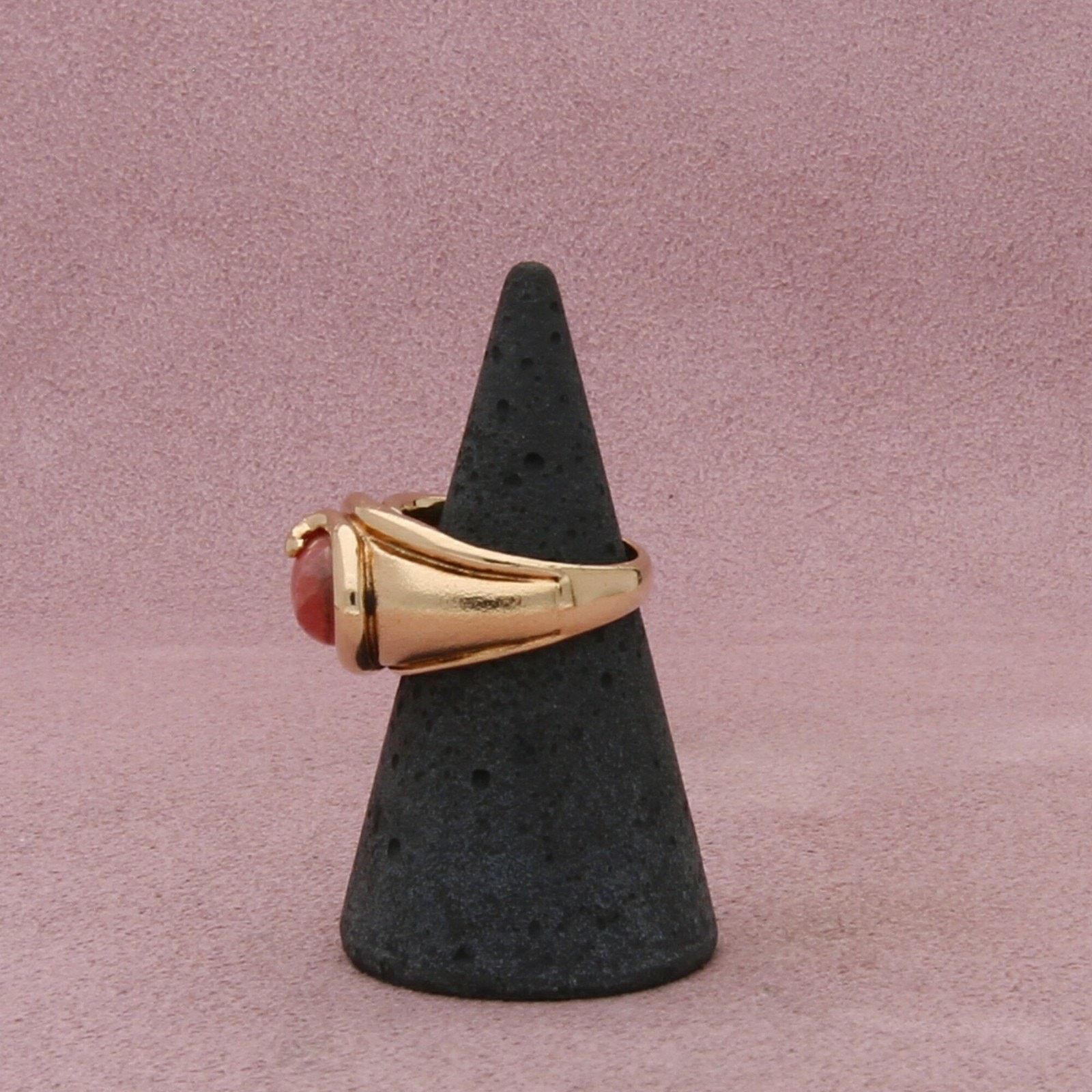 Sterling Silver sterling silver gold plate rhodochrosite ring size 5.75 Size ONE SIZE - 2 Thumbnail