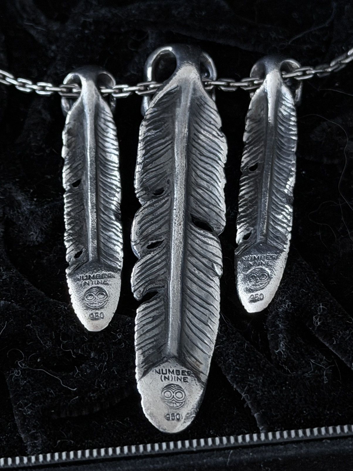 Magical Design × Number (N)ine AW2005 .950 Silver Skull Feather Necklace Size ONE SIZE - 4 Thumbnail