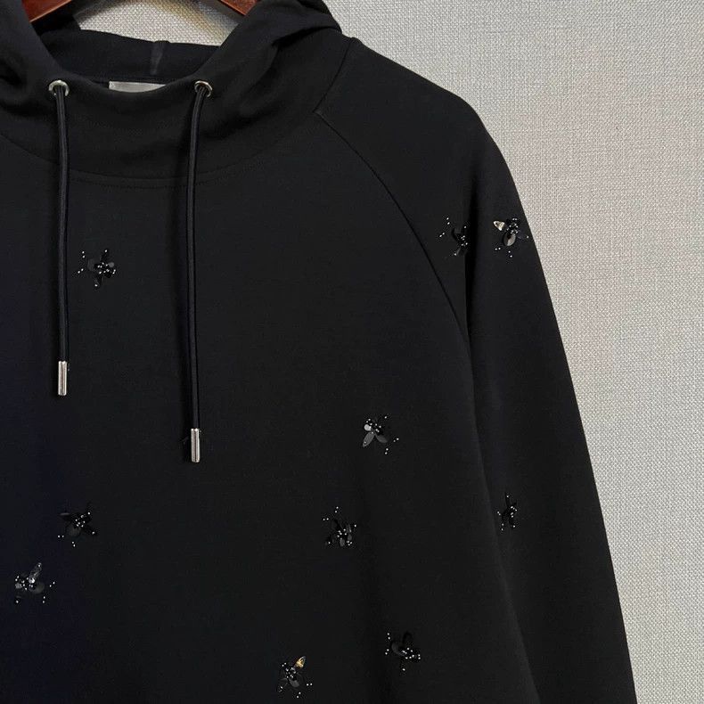 Dior Dior Black Embroidered Logo Hoodie Size XL-2506 Size US XL / EU 56 / 4 - 3 Thumbnail