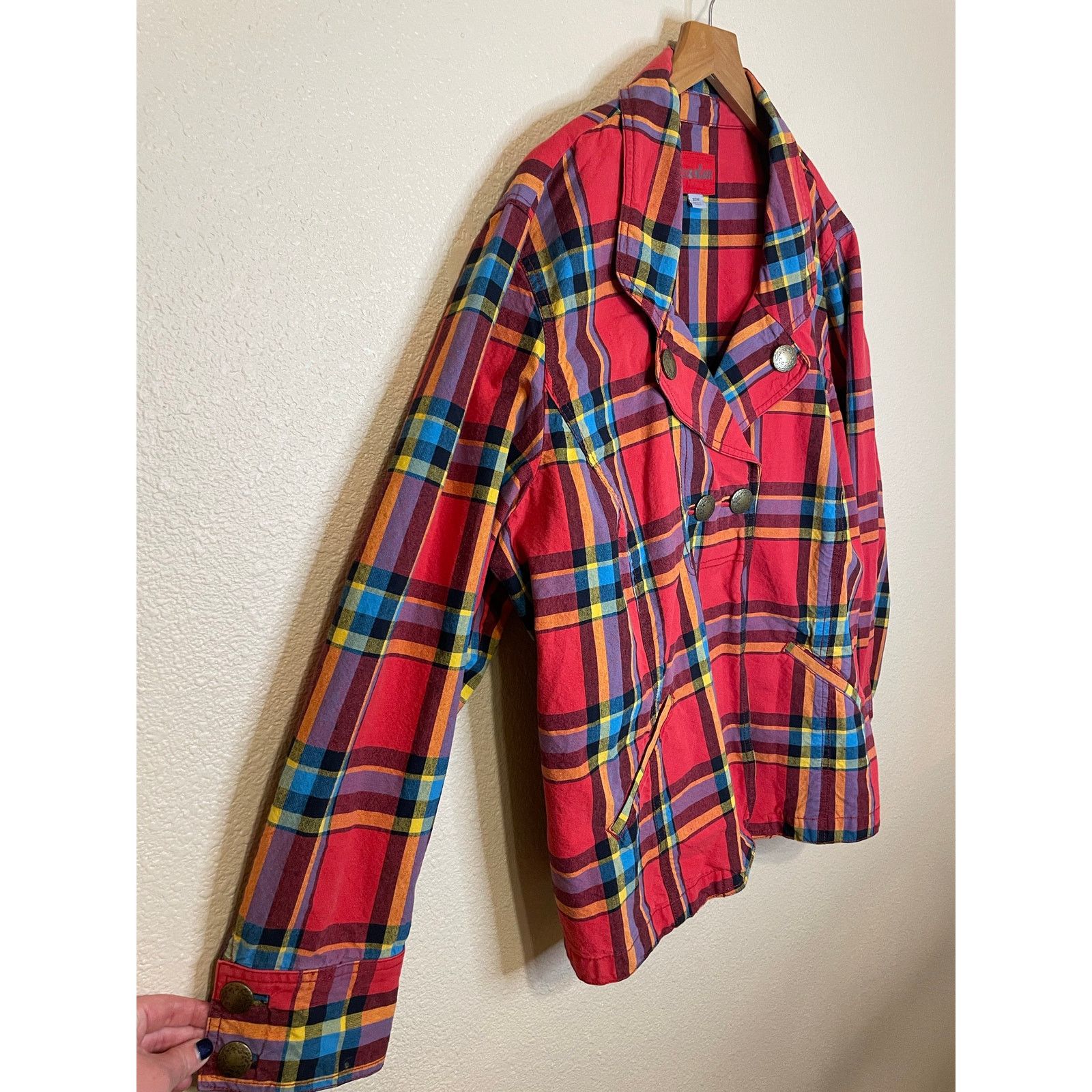 Other Caslon Multicolor Red Plaid Button Up Jacket Coat 20W Size 3XL / US 20-22 - 9 Thumbnail