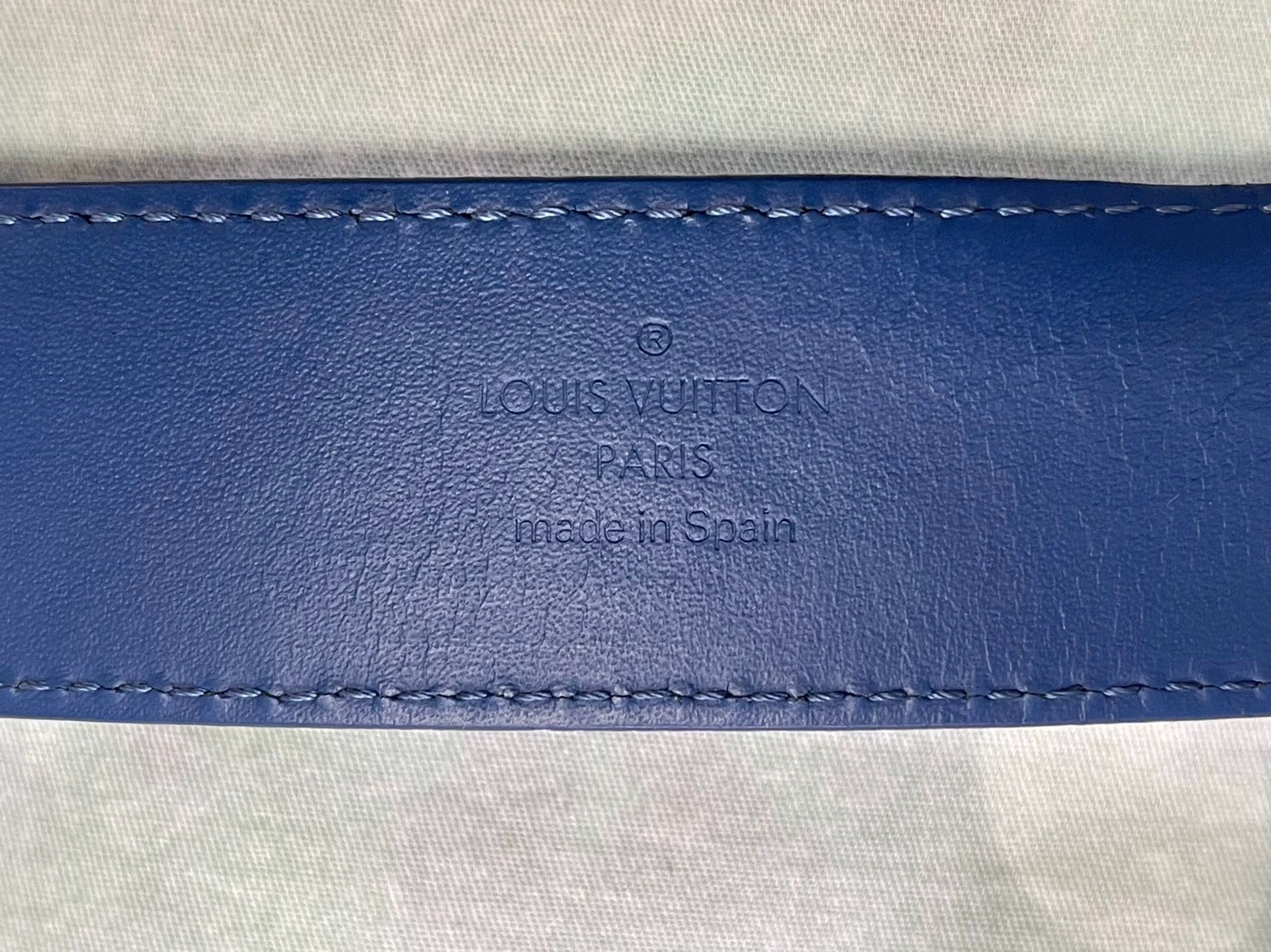 Louis Vuitton Louis Vuitton Blue Basic Belt Men's 100 Size ONE SIZE - 4 Thumbnail