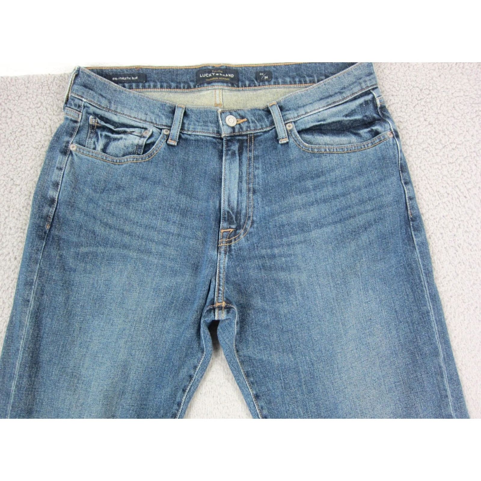 Lucky Brand Lucky Brand Jeans Mens 32x34 Blue Athletic Slim Straight Denim Medium Wash 90s USA Size US 32 / EU 48 - 2 Thumbnail