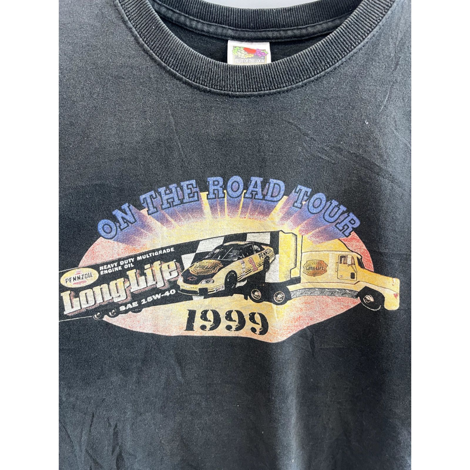 Fruit Of The Loom VTG 1999 PENZOIL NASCAR x HARLEY DAVIDSON LONG LIFE ON THE R Size US XL / EU 56 / 4 - 3 Thumbnail