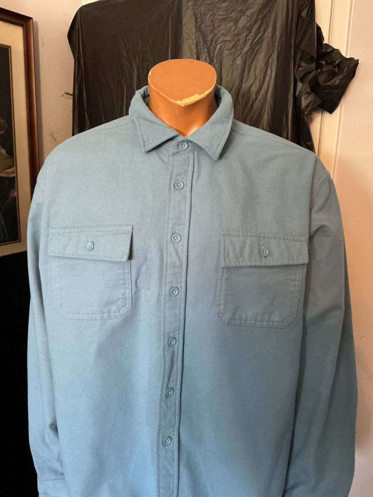 L.L. Bean L.L. Bean Chamois Cloth Flannel Button Front L/S Shirt Size US XXL / EU 58 / 5 - 7 Thumbnail