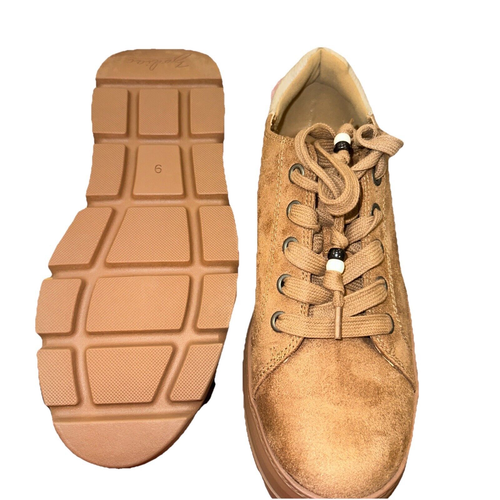 Other Zodiac Bea Brown Platform shoes Faux Suede LaceUp Women 9NWB Size US 9 / IT 39 - 4 Thumbnail