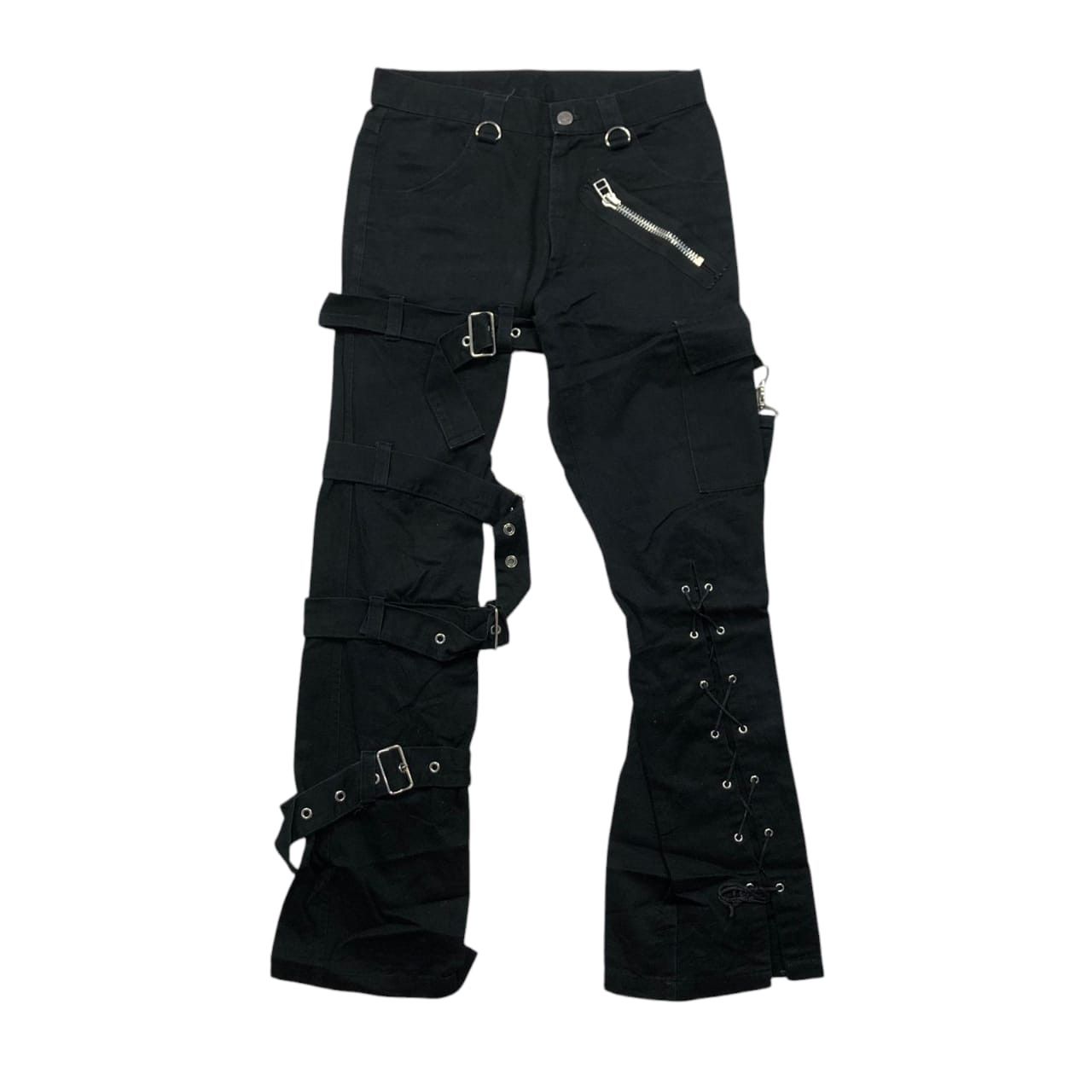 14th Addiction Secret Agents - Multilace Bondage Flared Pants Size US 28 / EU 44 - 1 Thumbnail