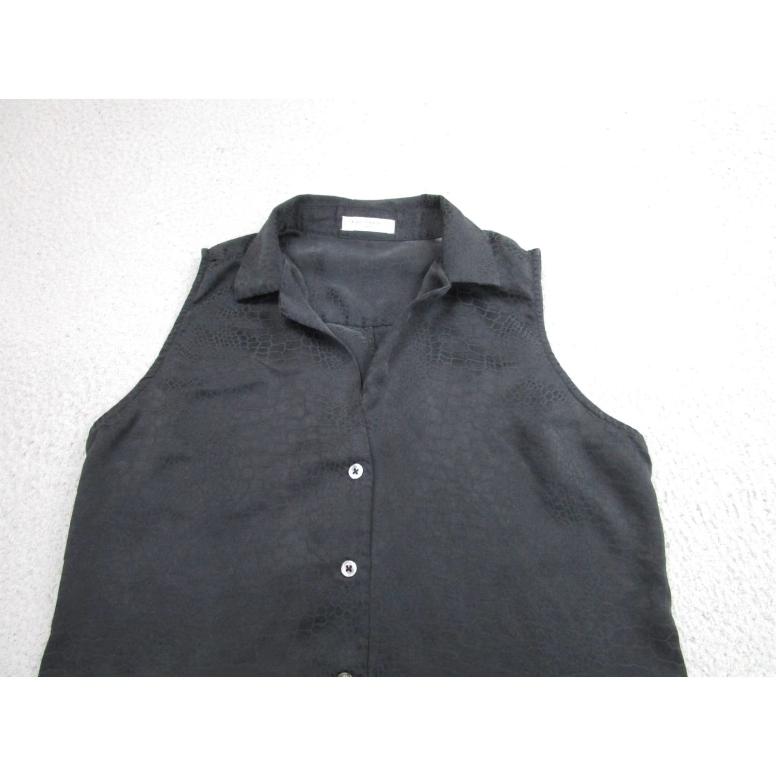 Equipment VINTAGE Equipment Shirt Dress Womens Small Black Silk Sleeveless Button Front Size S / US 4 / IT 40 - 2 Thumbnail