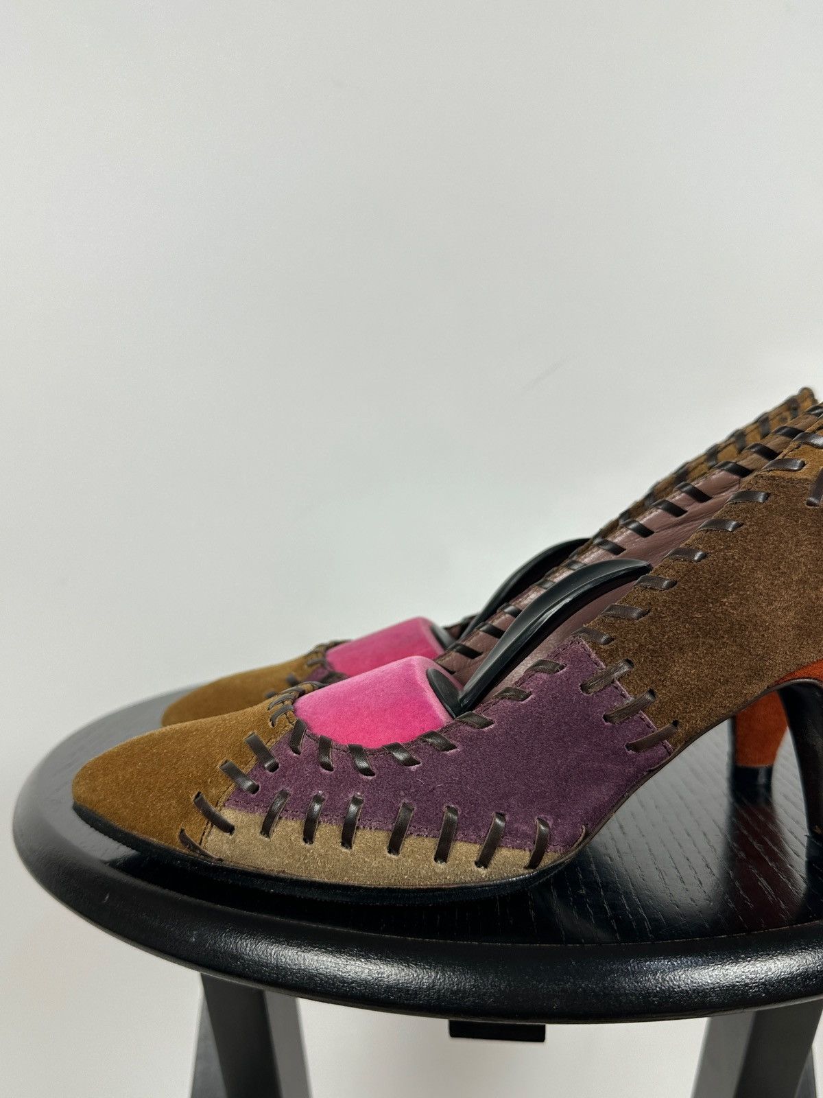 Miu Miu × Prada Miu Miu Multicolor Suede Patchwork Heels Size US 6 / IT 36 - 14 Thumbnail