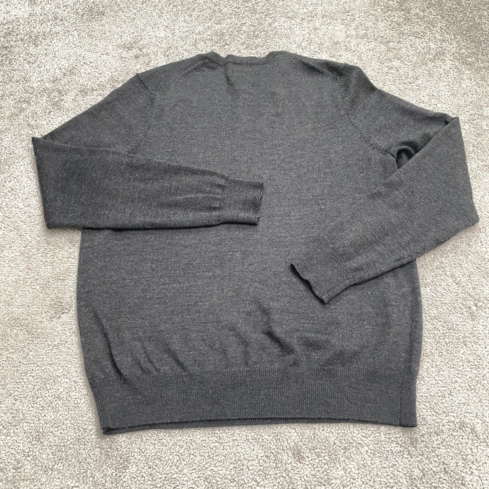Vintage Thomas Dean & Co. Wool Blend Pullover Sweater Mens Small Charcoal V-Neck Classic Size US S / EU 44-46 / 1 - 2 Thumbnail