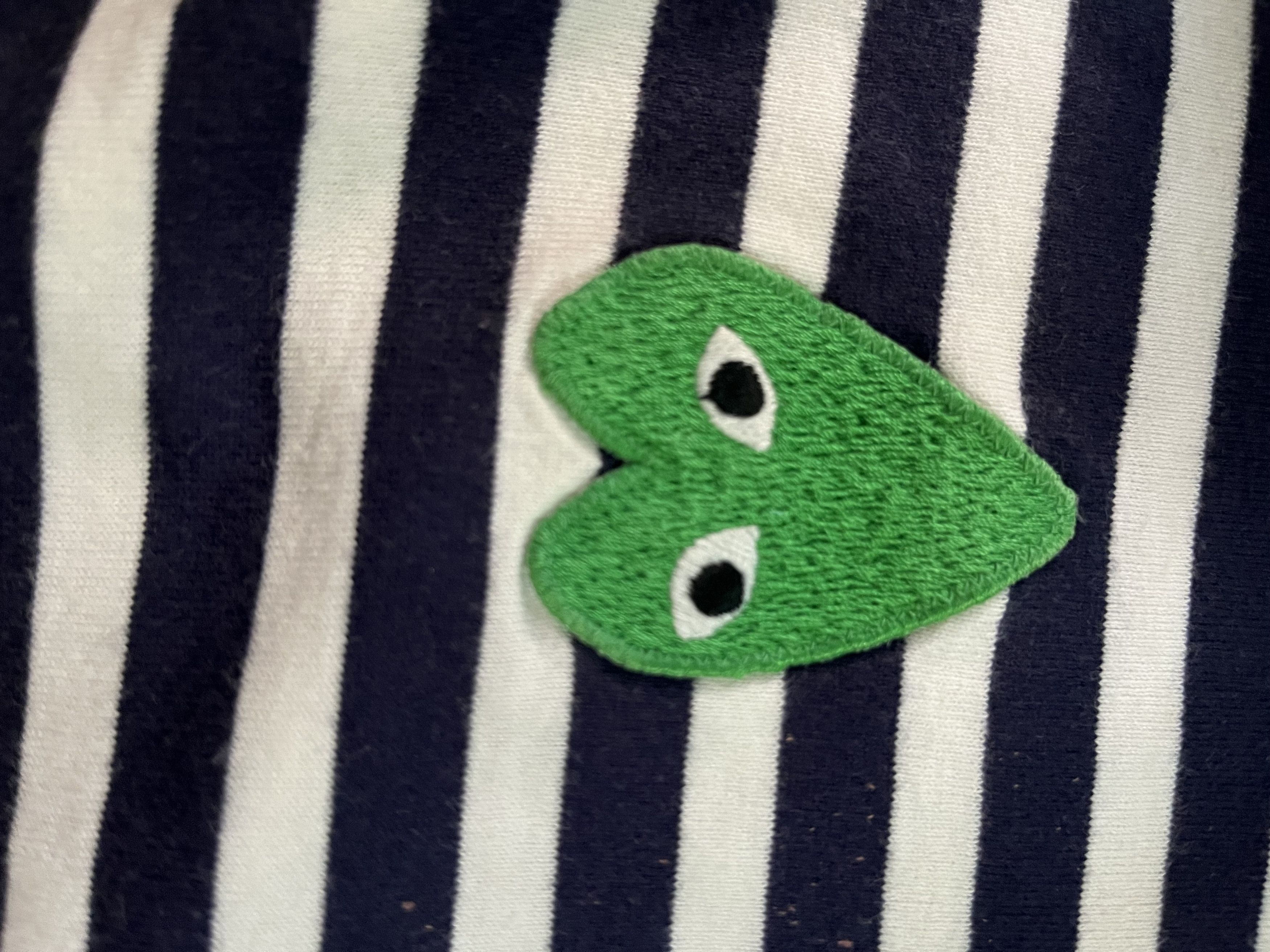 Comme des Garcons × Comme des Garcons PLAY Comme des Garcons PLAY Green Emblem Striped L/S T-shirt Size US S / EU 44-46 / 1 - 3 Thumbnail