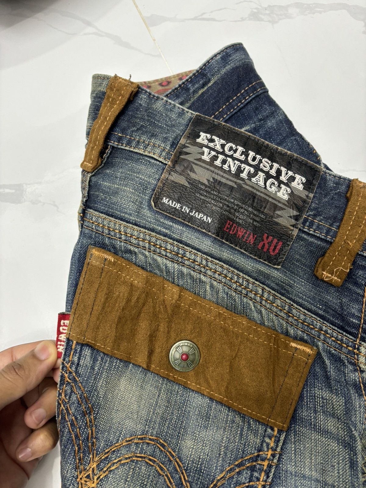Edwin EDWIN RUSTY BAGGY DISTRESSED DENIM JEANS Size US 33 - 8 Thumbnail