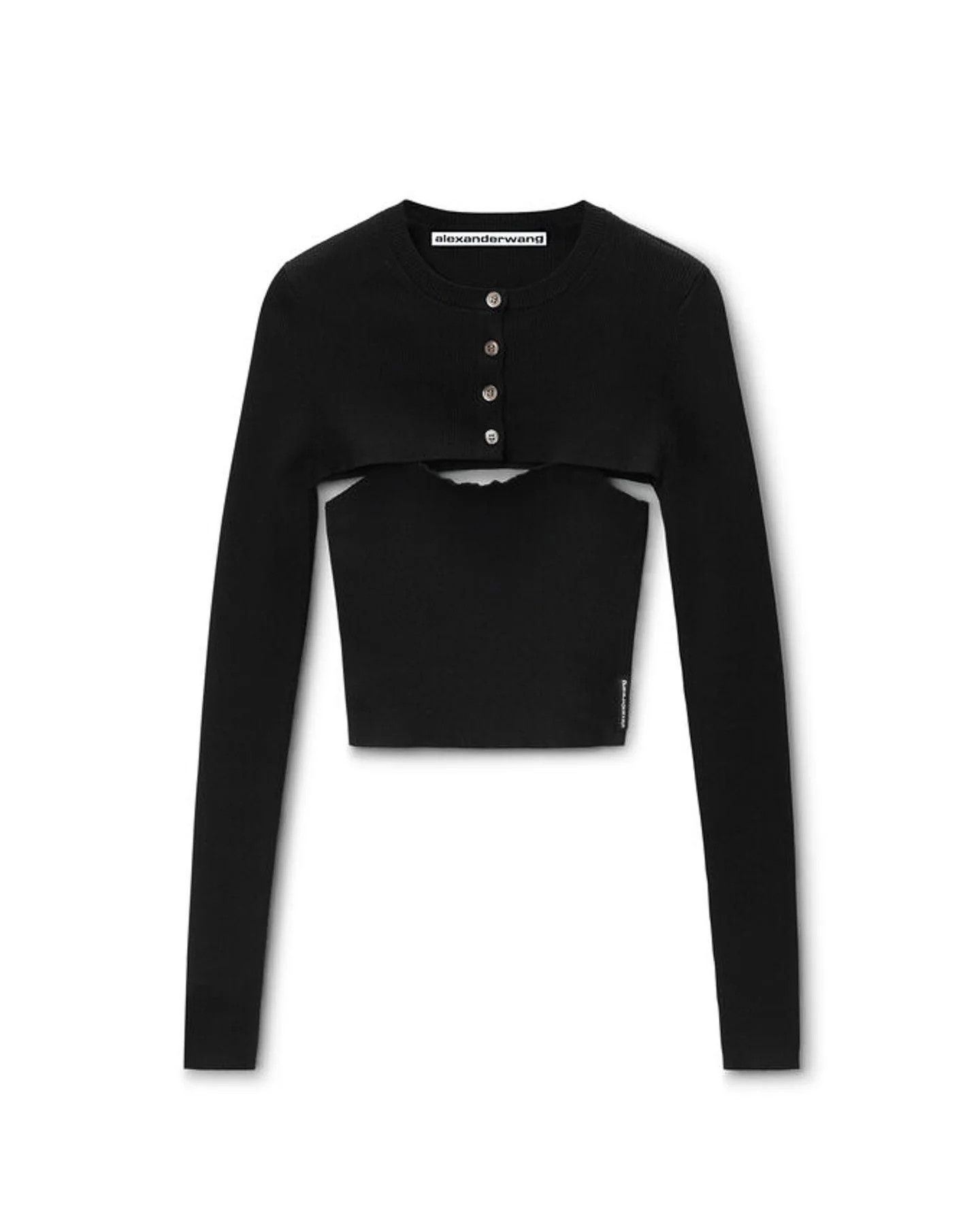 Alexander Wang o1s22i1n0225 Two-Piece Cropped Set in Black Size L / US 10 / IT 46 - 5 Thumbnail