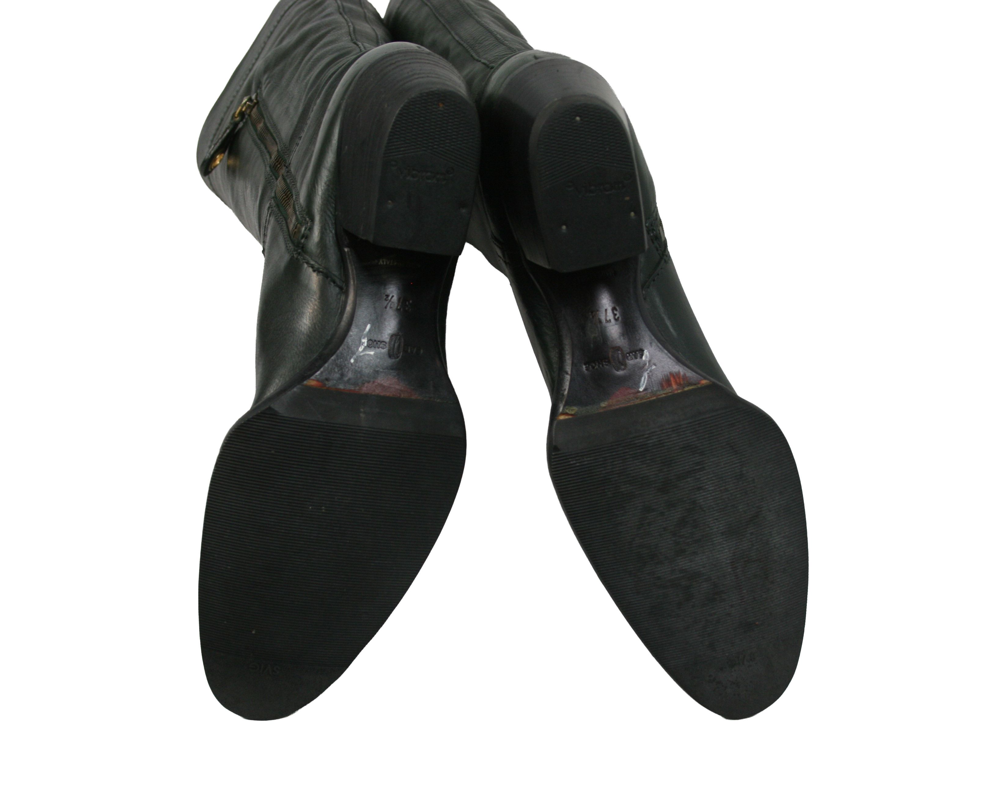 Car Shoe By Prada Biker Riding Knee High Boots Size US 7.5 / IT 37.5 - 15 Thumbnail