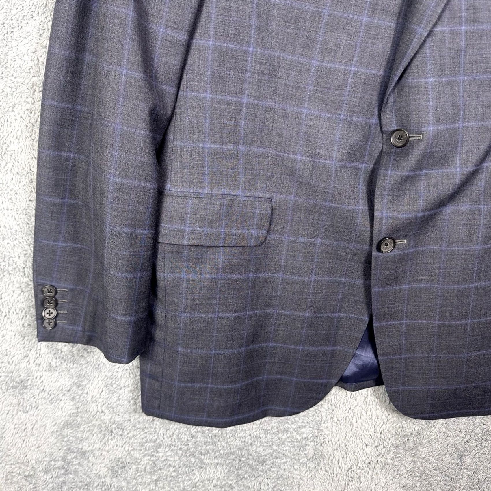 Jack Victor Jack Victor Loro Piana Suit Men 42R 37R Super 120s Wool Windowpane Luxor CT 2pc Size 42R - 3 Thumbnail