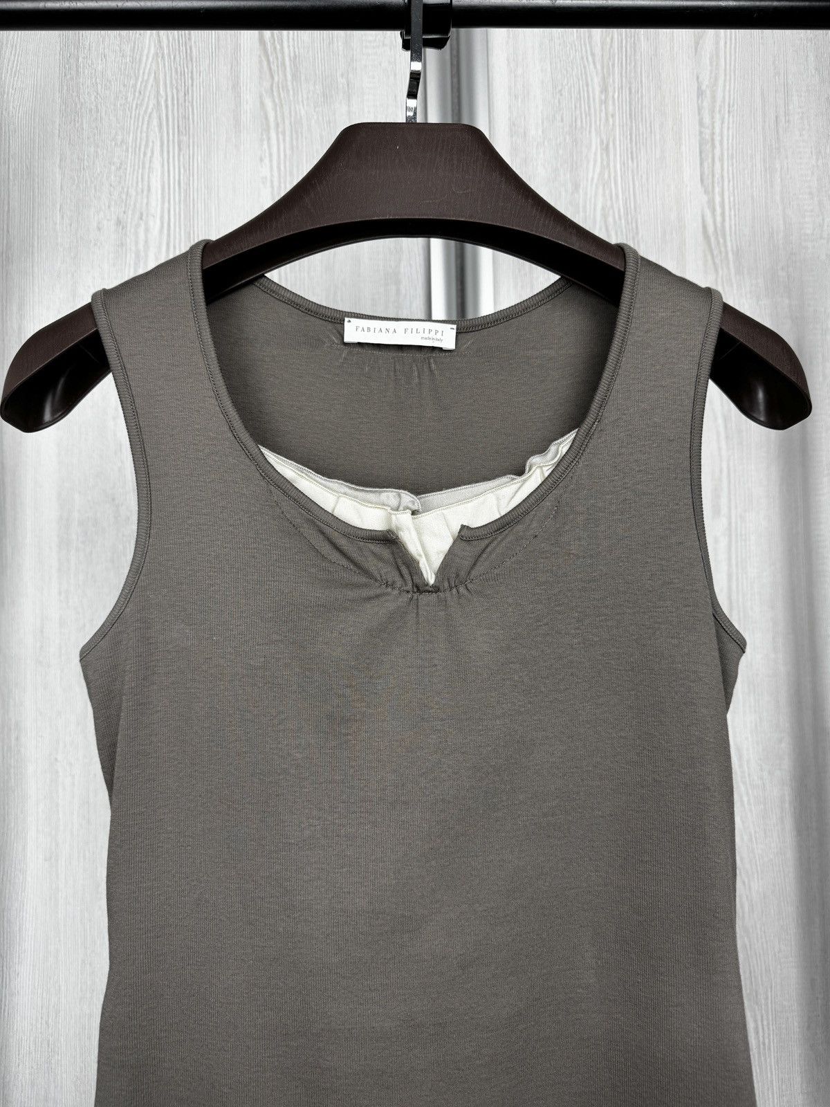 Fabiana Filippi Fabiana Fillipi grey cotton silk tank top size S Size S / US 4 / IT 40 - 3 Thumbnail