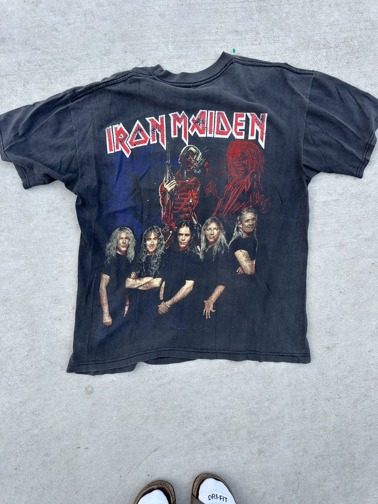 Band Tees × Iron Maiden × Vintage Vintage Iron Maiden Mexican Bootleg t Shirt 90s Size US L / EU 52-54 / 3 - 2 Thumbnail