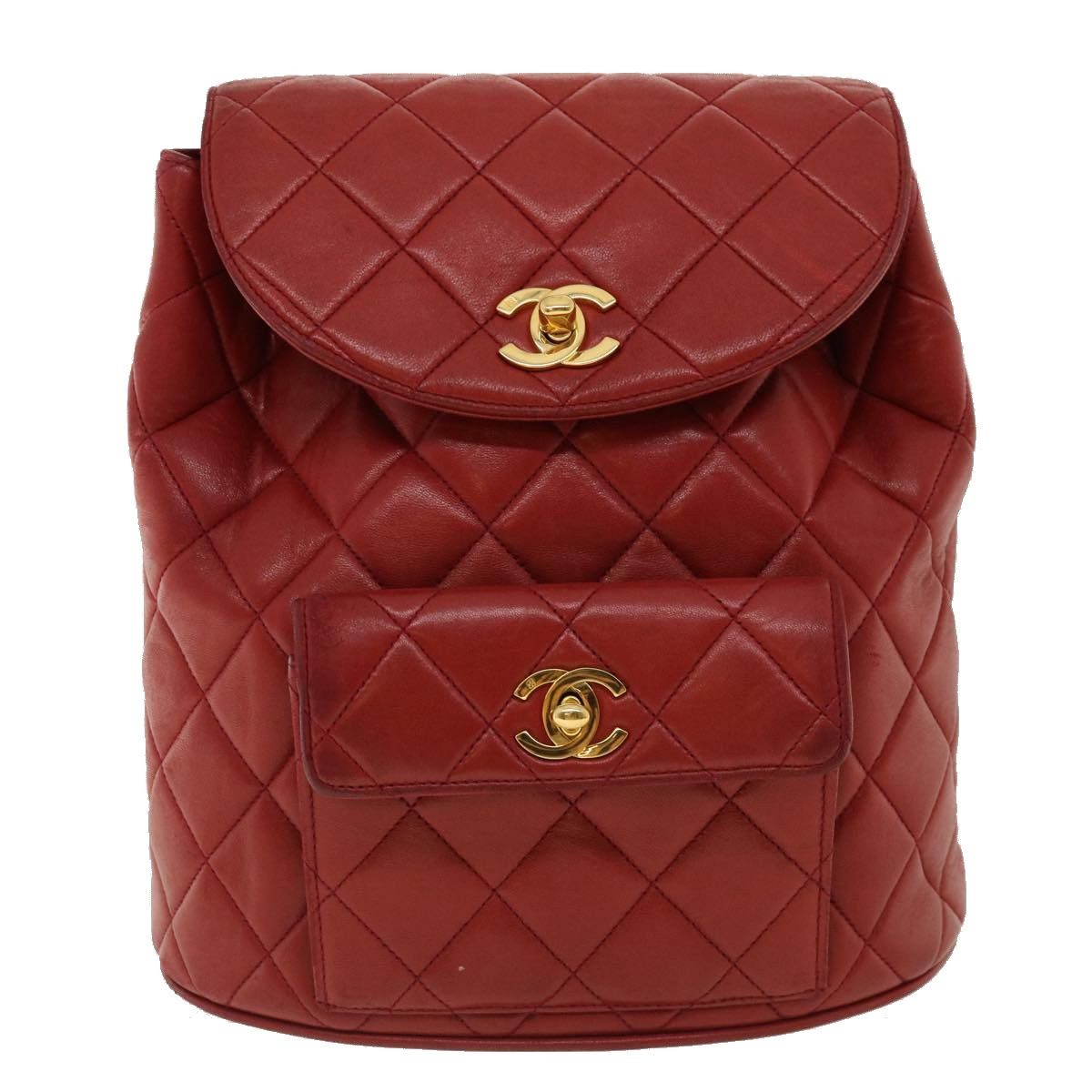 Chanel Duma Red Leather Backpack Bag (Pre-Owned) Size ONE SIZE - 1 Thumbnail