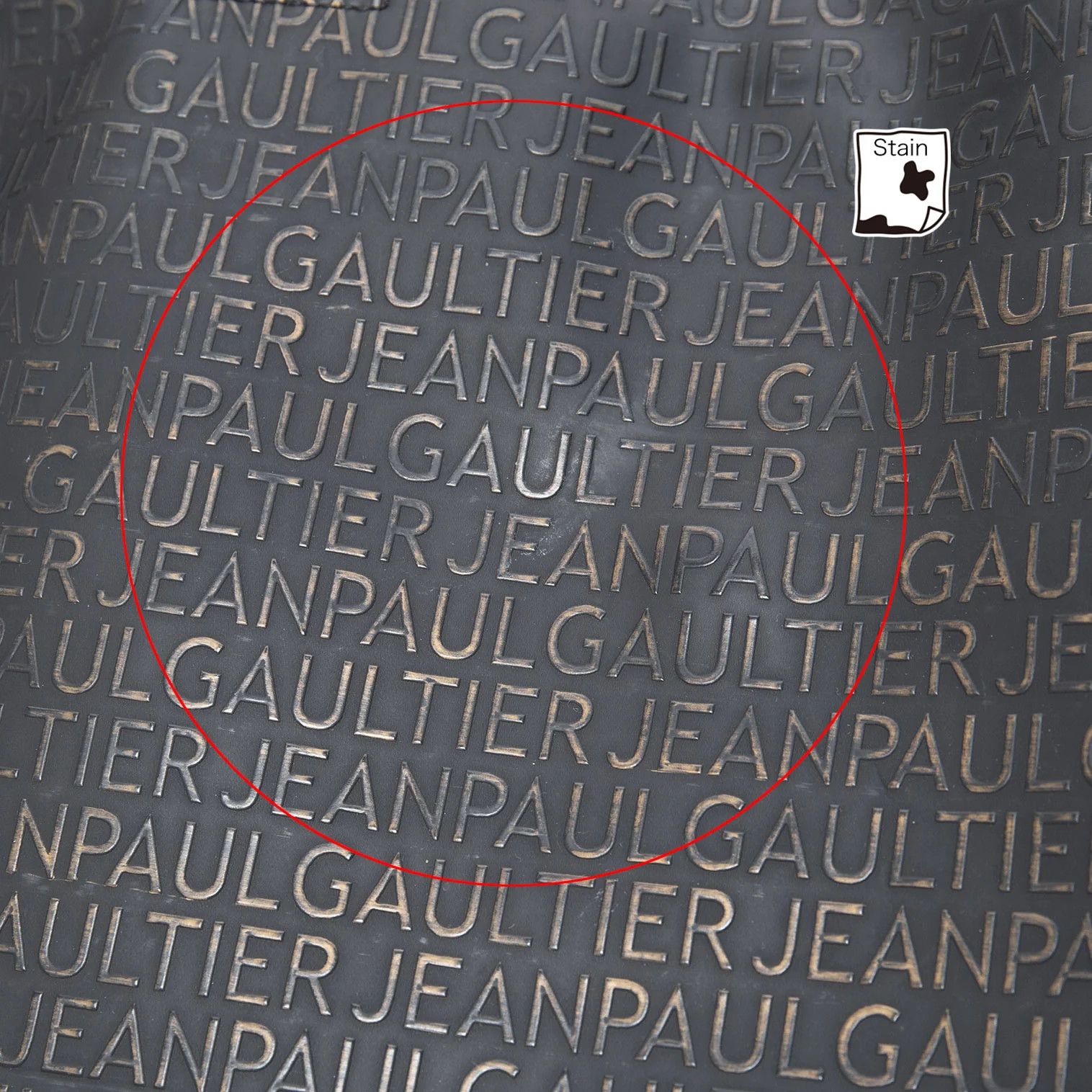 Jean Paul Gaultier Typography Embossed Tote Bag in Black/Bronze Size ONE SIZE - 3 Thumbnail