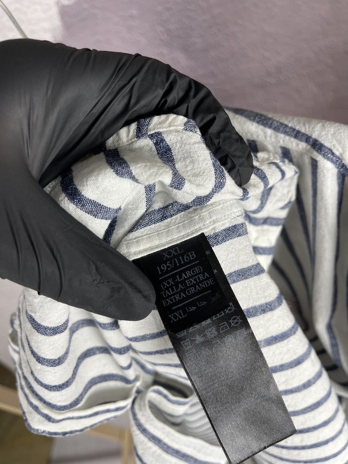 Allsaints Allsaints Dedham long sleeve striped shirt linen blend Size US XXL / EU 58 / 5 - 9 Thumbnail