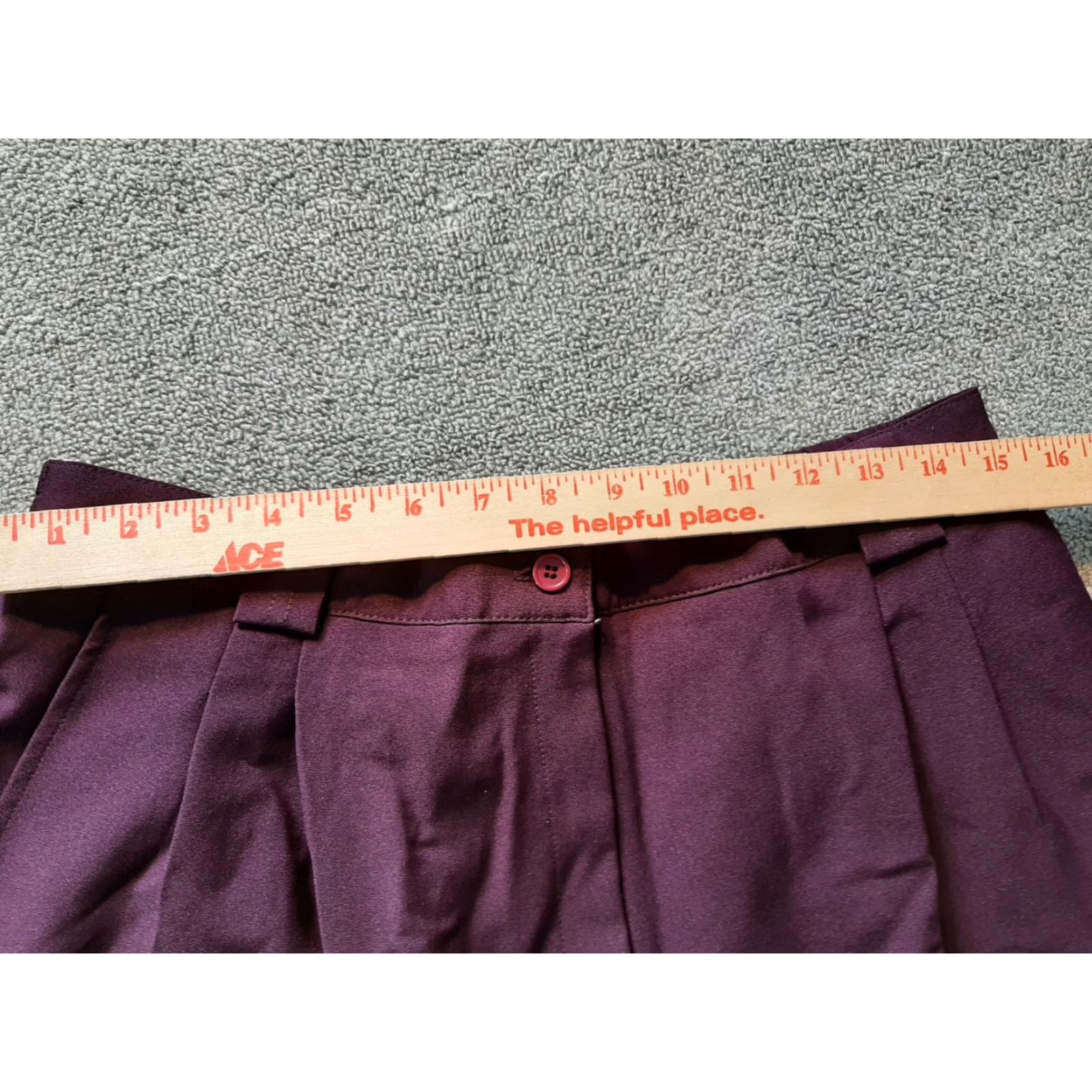 Vintage Counterparts Women's Pants size 14 Purple Polyester Dress Pants Regular Zip Casual Workwear Size 36" / US 14 / IT 50 - 3 Thumbnail