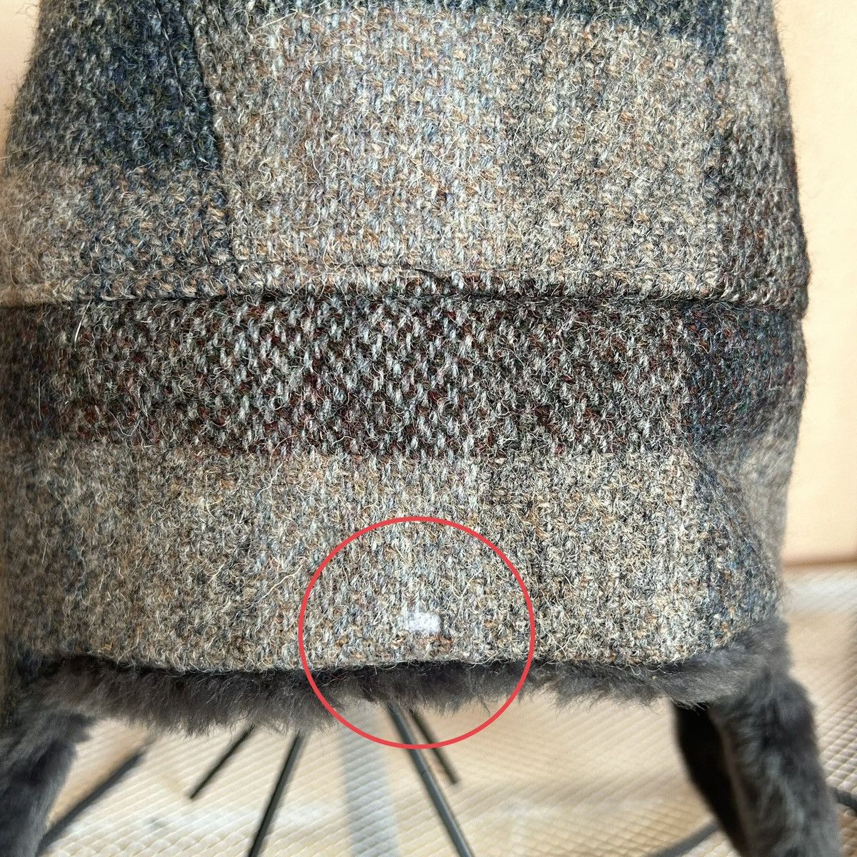 Harris Tweed Mistral x Harris Tweed Wool Hat Aviator Faux Fur Ear Flaps Size ONE SIZE - 4 Thumbnail