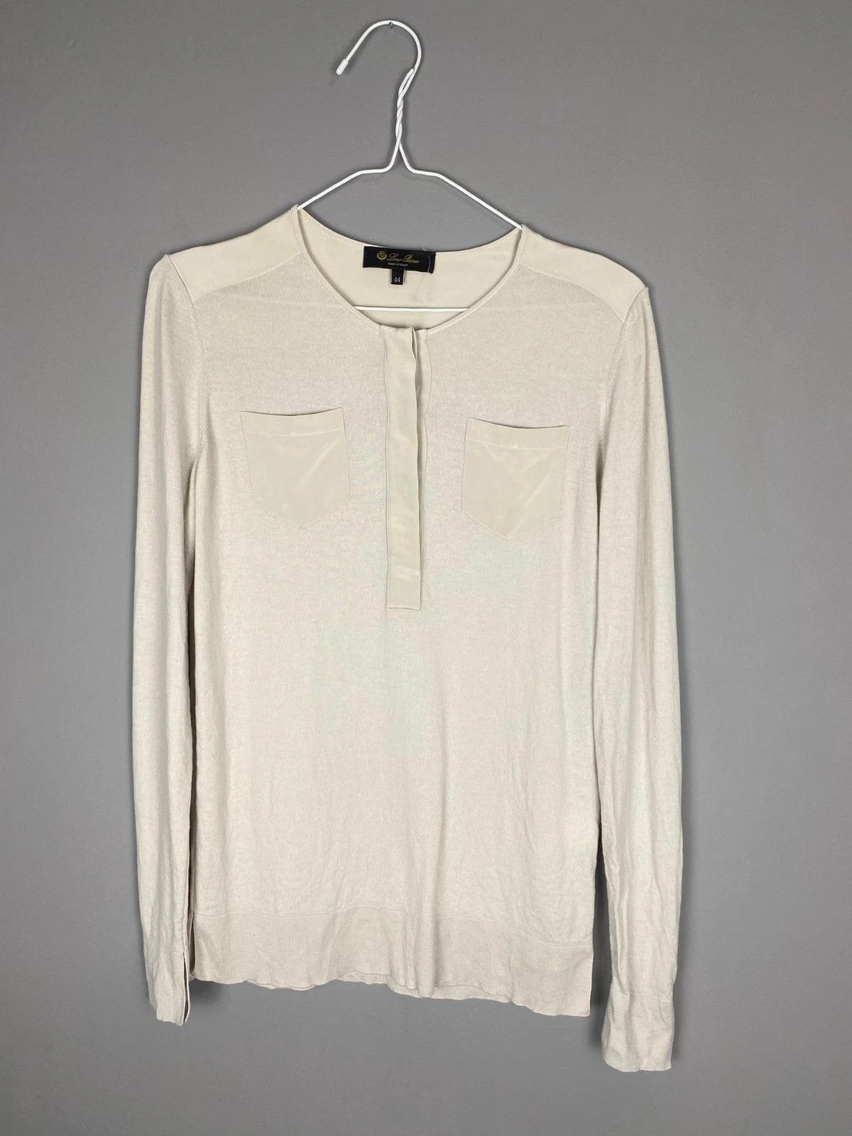 Loro Piana Loro Piana Cashmere Silk Henley Blouse Sweater Size M / US 6-8 / IT 42-44 - 1 Thumbnail