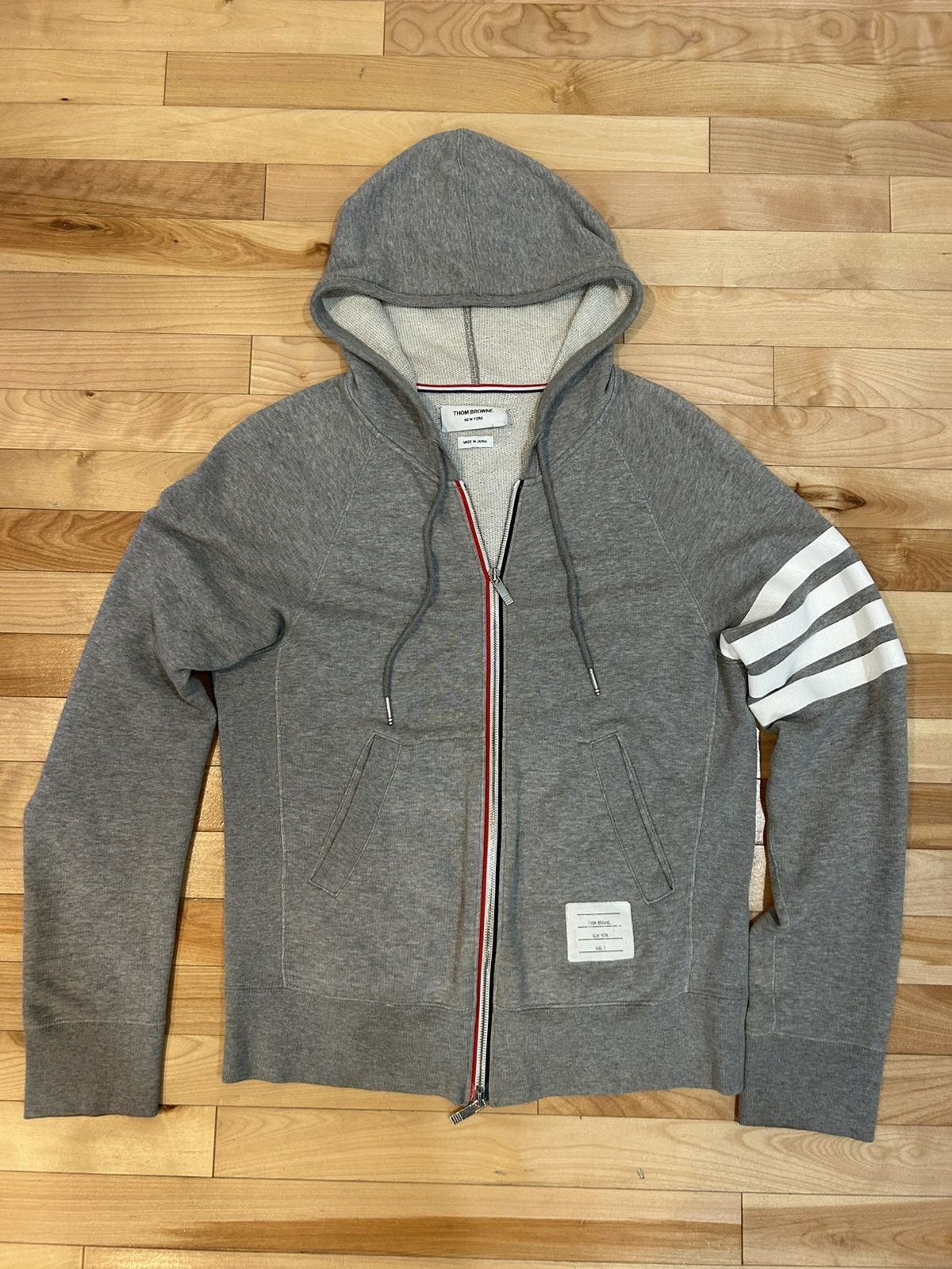 Thom Browne Thom Browne 4Bar Zip Hoodie Size US M / EU 48-50 / 2 - 1 Thumbnail