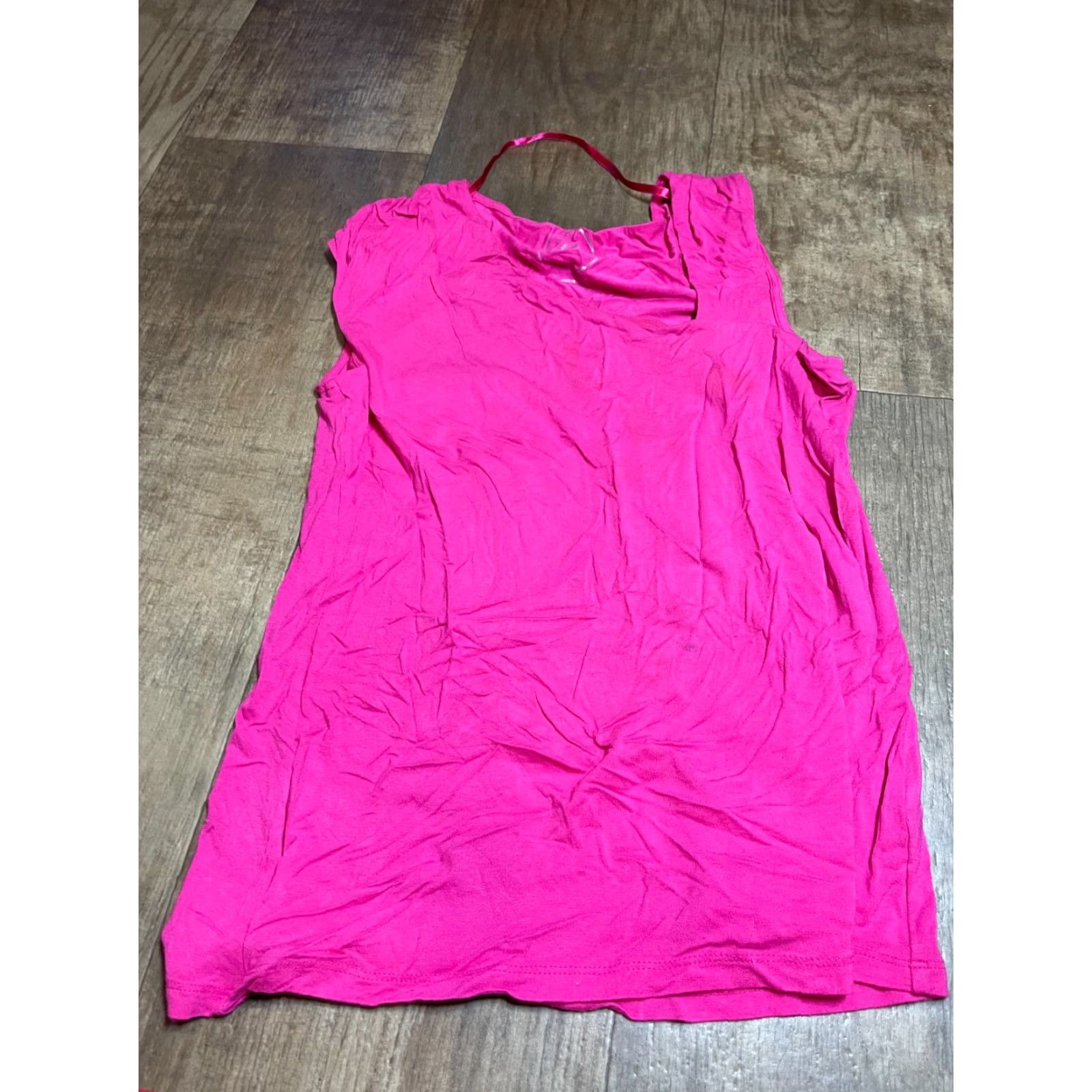 Vintage INC Top Womens Medium M Pink Sleeveless Blouse Regular Size M Pink Casual Basic Classic Easy Care Stretch Womens Shirt Size M / US 6-8 / IT 42-44 - 2 Thumbnail