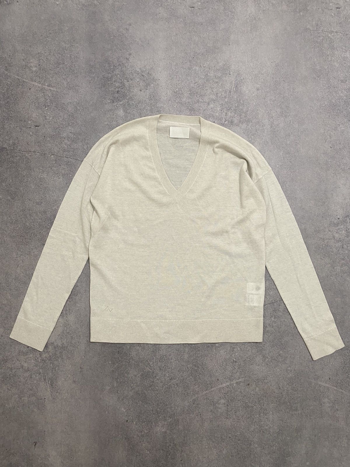 Zadig & Voltaire Zadig&Voltaire V-Neck Merino Wool Sweater Light Beige Size L / US 10 / IT 46 - 1 Thumbnail