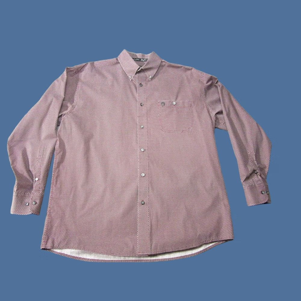 Wrangler Wrangler Shirt Mens XL Red George Strait Geometric Long Sleeve Western Rodeo Size US XL / EU 56 / 4 - 1 Thumbnail