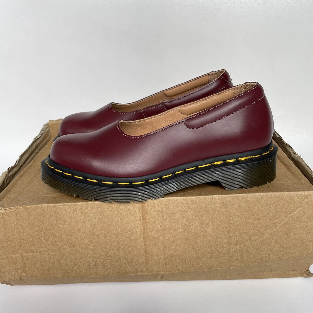 Comme des Garcons × Dr. Martens Cherry Red Leather ‘Mie Pump’ Shoes Size US 6 / IT 36 - 16 Thumbnail