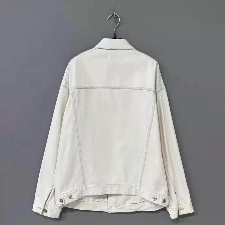 Balenciaga Balenciaga Wash and Wear Embroidered Logo Denim Jacket Size US XS / EU 42 / 0 - 3 Thumbnail