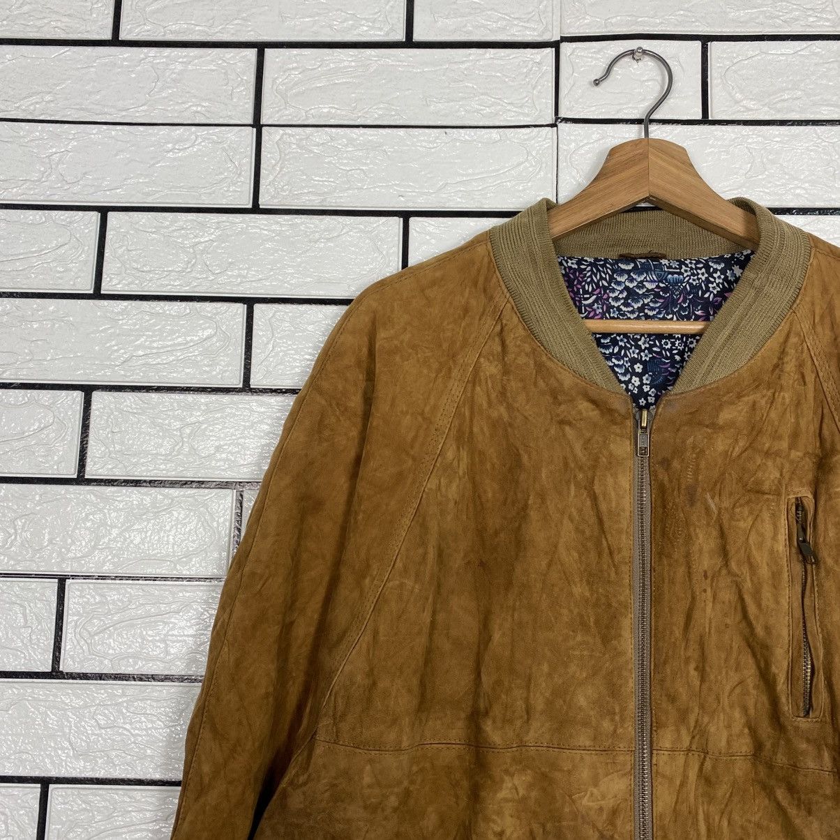 Japanese Brand 📌Vintage Genuine Leather Bomber Jacket Unbrand Issey Miyake Size US M / EU 48-50 / 2 - 8 Thumbnail