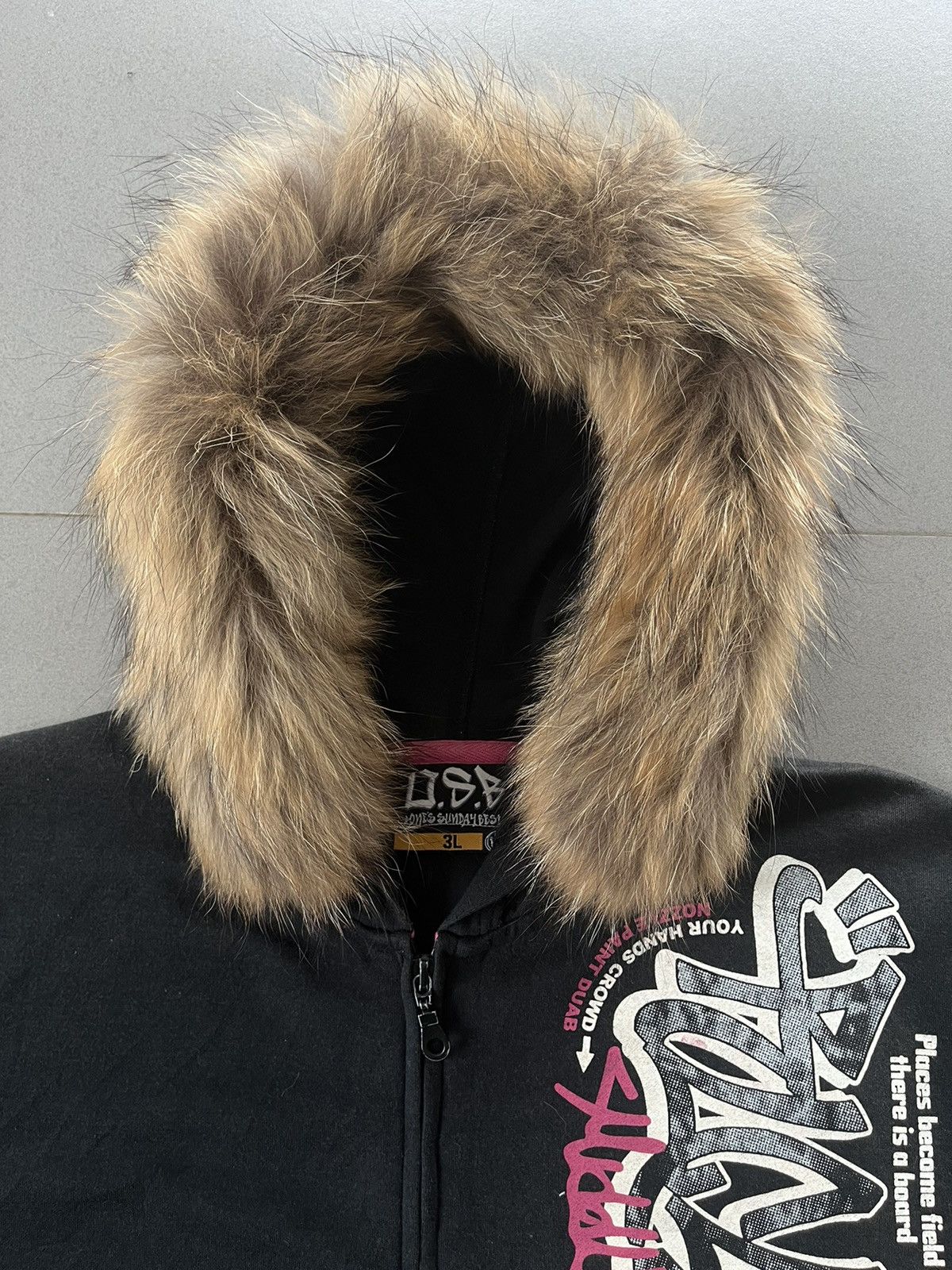 If Six Was Nine × Japanese Brand × Le Grande Bleu (L.G.B.) JAPANESE O.S.B TRIBAL FUR ZIP HOODIE GOTHIC PUNK STYLE Size US XL / EU 56 / 4 - 2 Thumbnail