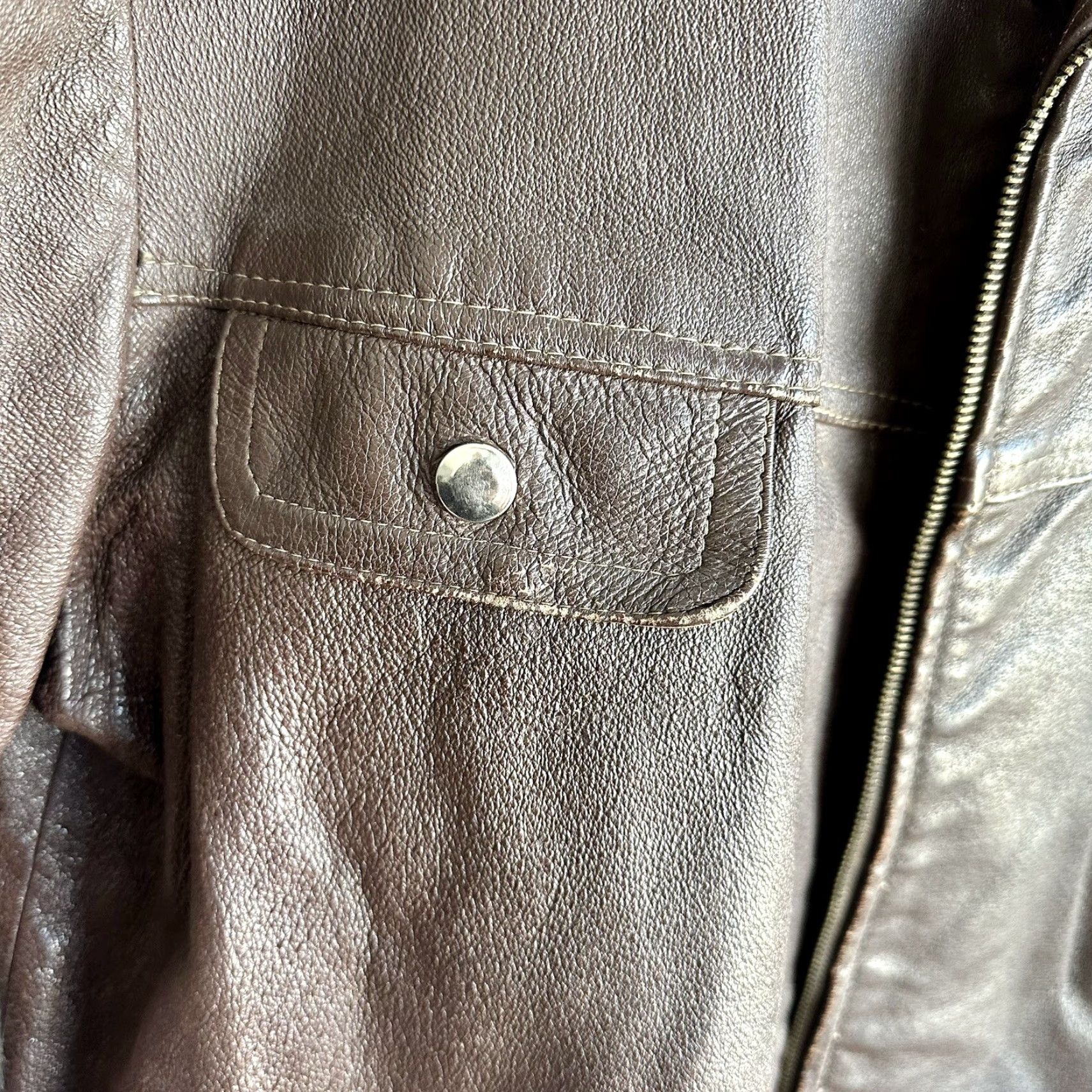 Vintage VINTAGE Leather Jacket 1950s Czech Gala High Quality 3XL Size US XXL / EU 58 / 5 - 3 Thumbnail