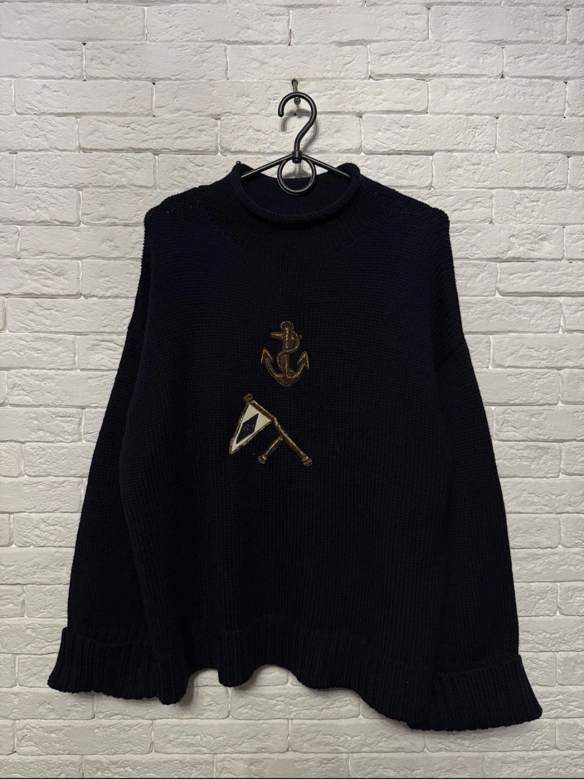 Polo Ralph Lauren Rare Polo Ralph Women Lauren Knit Sweater RL Flag Anchor Size M / US 6-8 / IT 42-44 - 1 Thumbnail