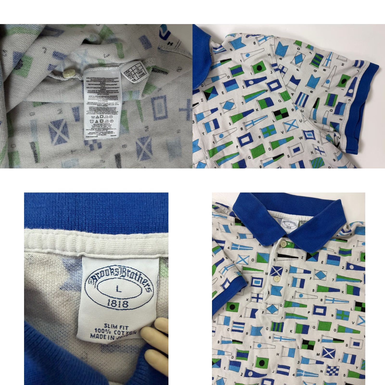 Brooks Brothers Brooks Brothers Polo Shirt Men L Slim Fit Nautical Flags Pique Cotton White Polo Shirt Nautical Brooks Brothers Mens L Slim Fit Size US L / EU 52-54 / 3 - 9 Thumbnail