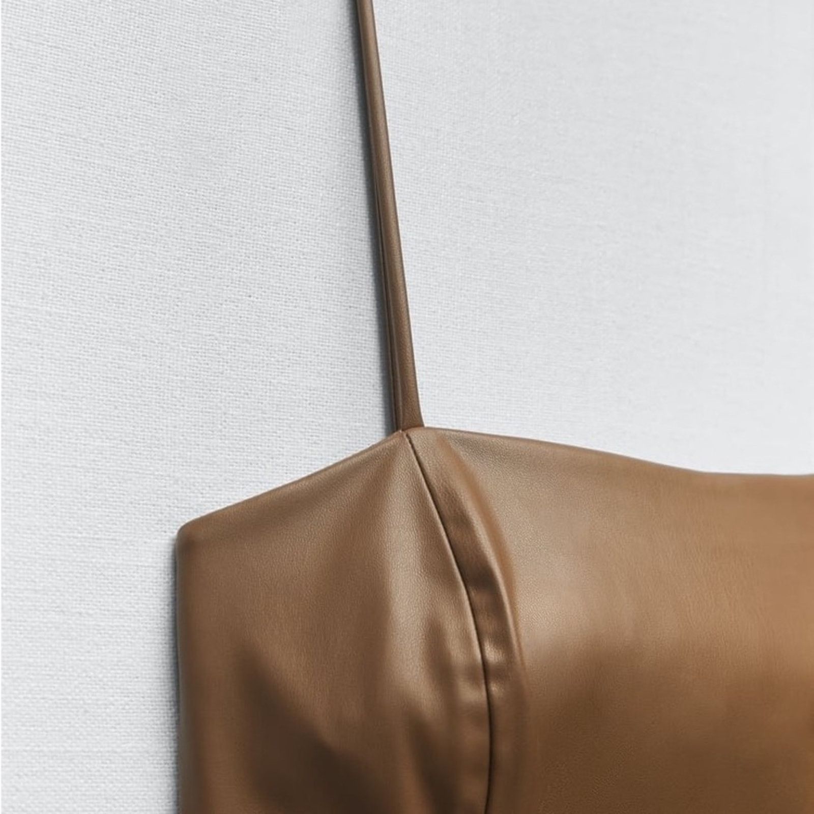Zara ZARA FAUX LEATHER DRESS LIGHT BROWN Size XS / US 0-2 / IT 36-38 - 2 Thumbnail