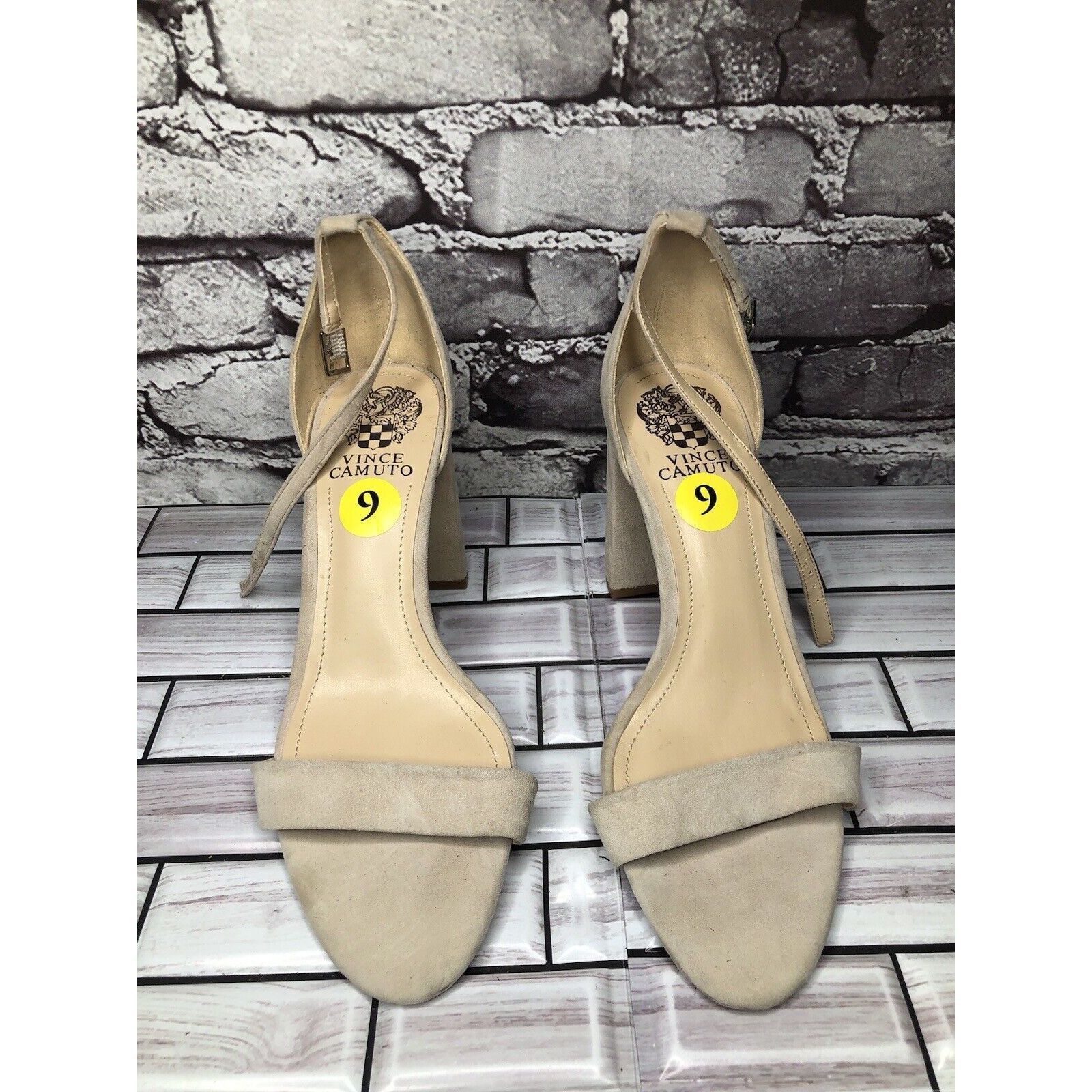 Vince Camuto Vince Camuto Malissa Beige Taupe Suede Ankle Strap Block Hee Size US 9 / IT 39 - 17 Thumbnail