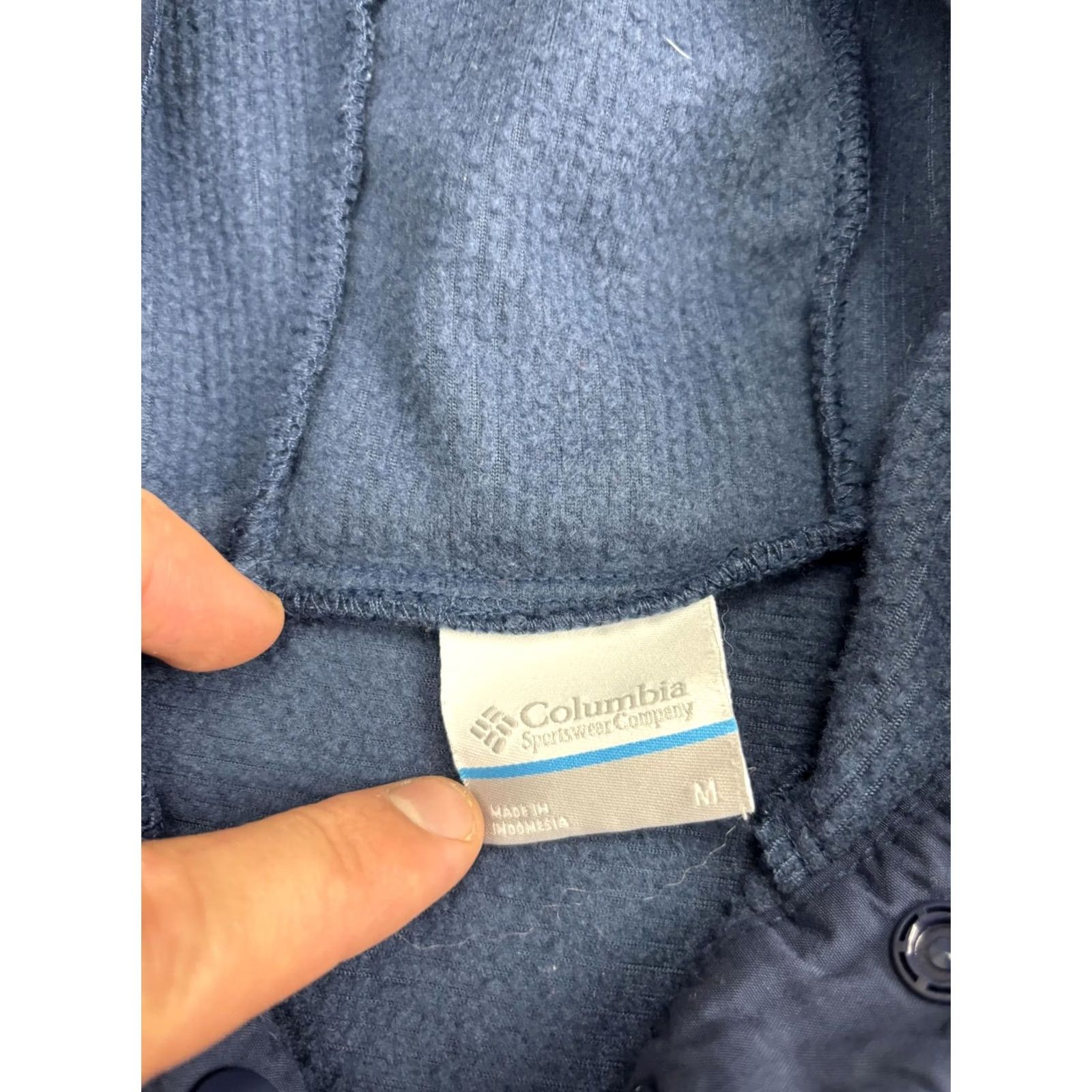 Vintage Columbia Hoodie Mens Medium Blue Snap Henley Fleece Pullover Pockets Logo Size US M / EU 48-50 / 2 - 2 Thumbnail