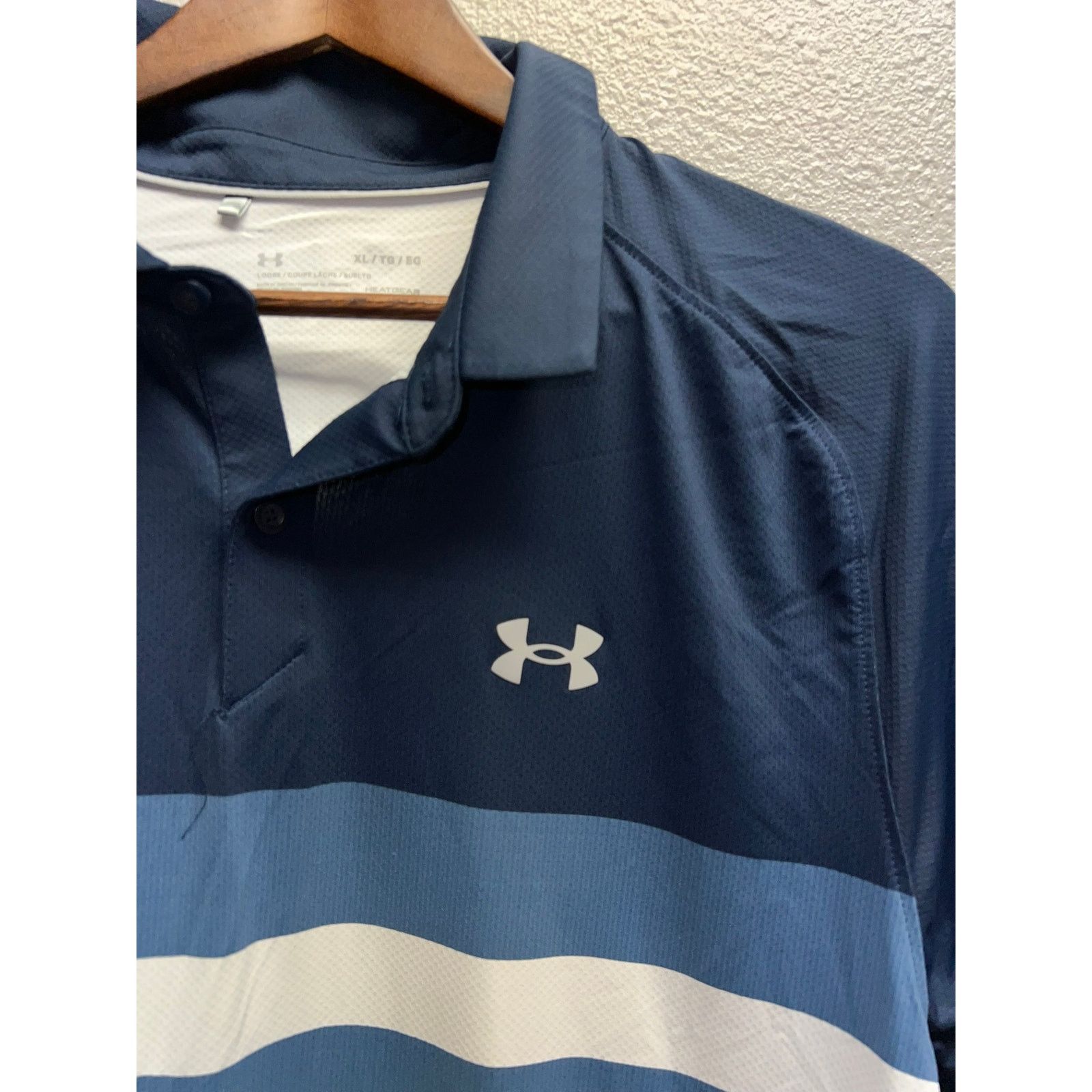Under Armour Under Armour Polo Shirt Heatgear Heat Geat Striped Golf XL Size US XL / EU 56 / 4 - 3 Thumbnail